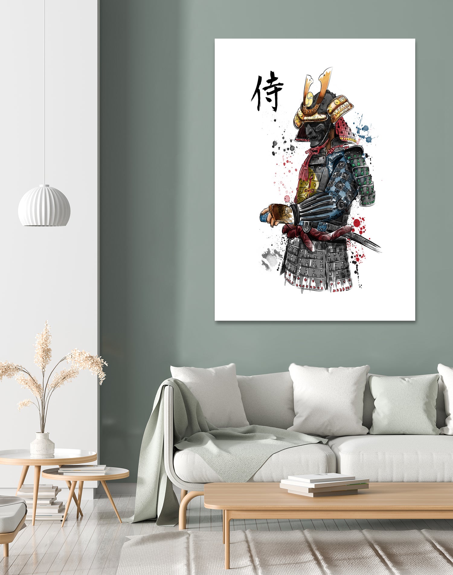 Samurai watercolor by Antonio Camarena on GIANT ART - white digital painting