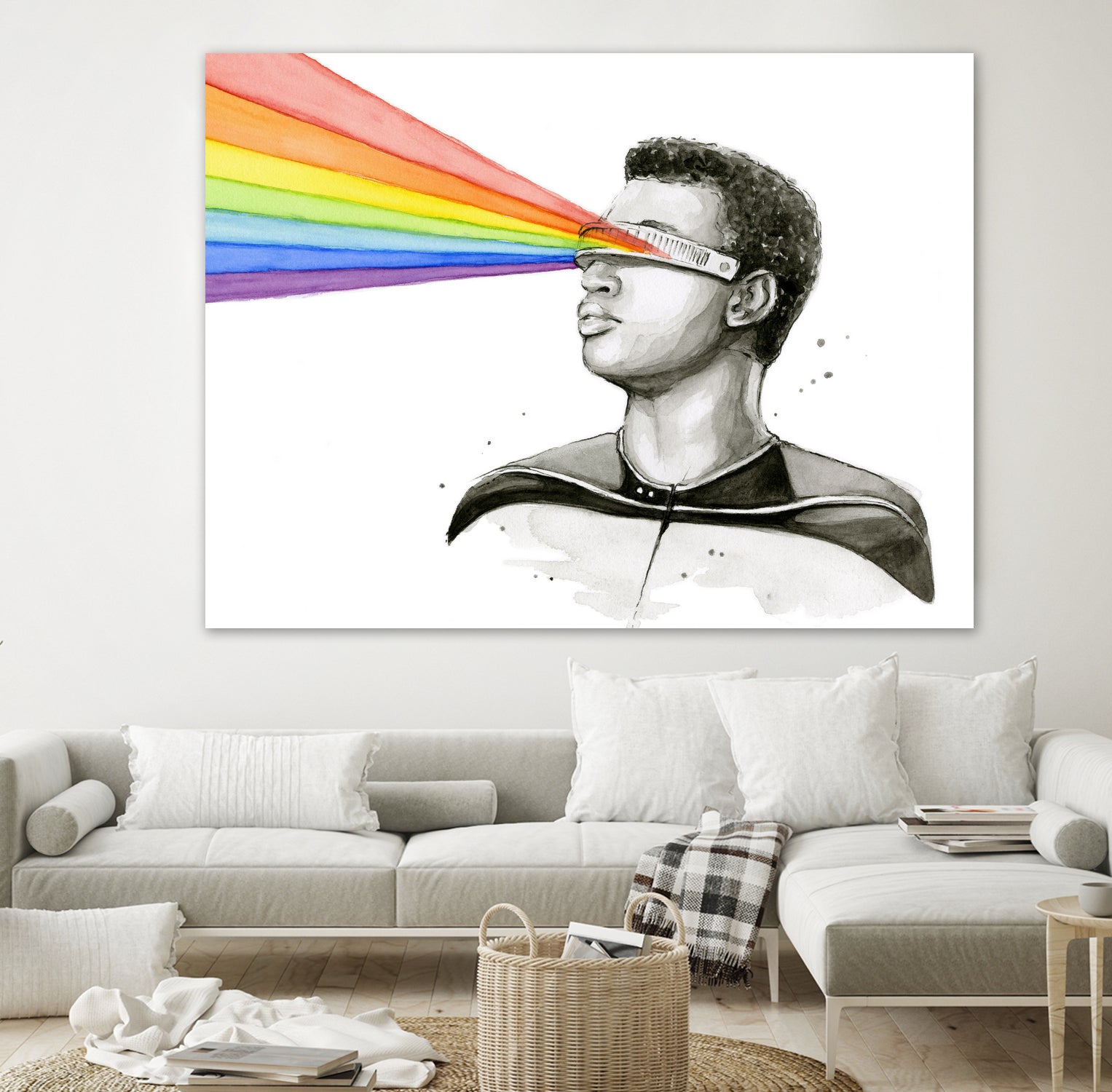 Geordi Sees the Rainbow by Olga Shvartsur on GIANT ART - black mixed media