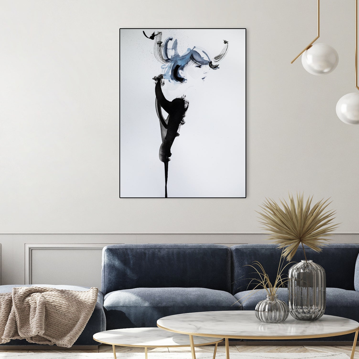 Fashion watercolor portrait by enmo enmo lin on GIANT ART - white photo illustration