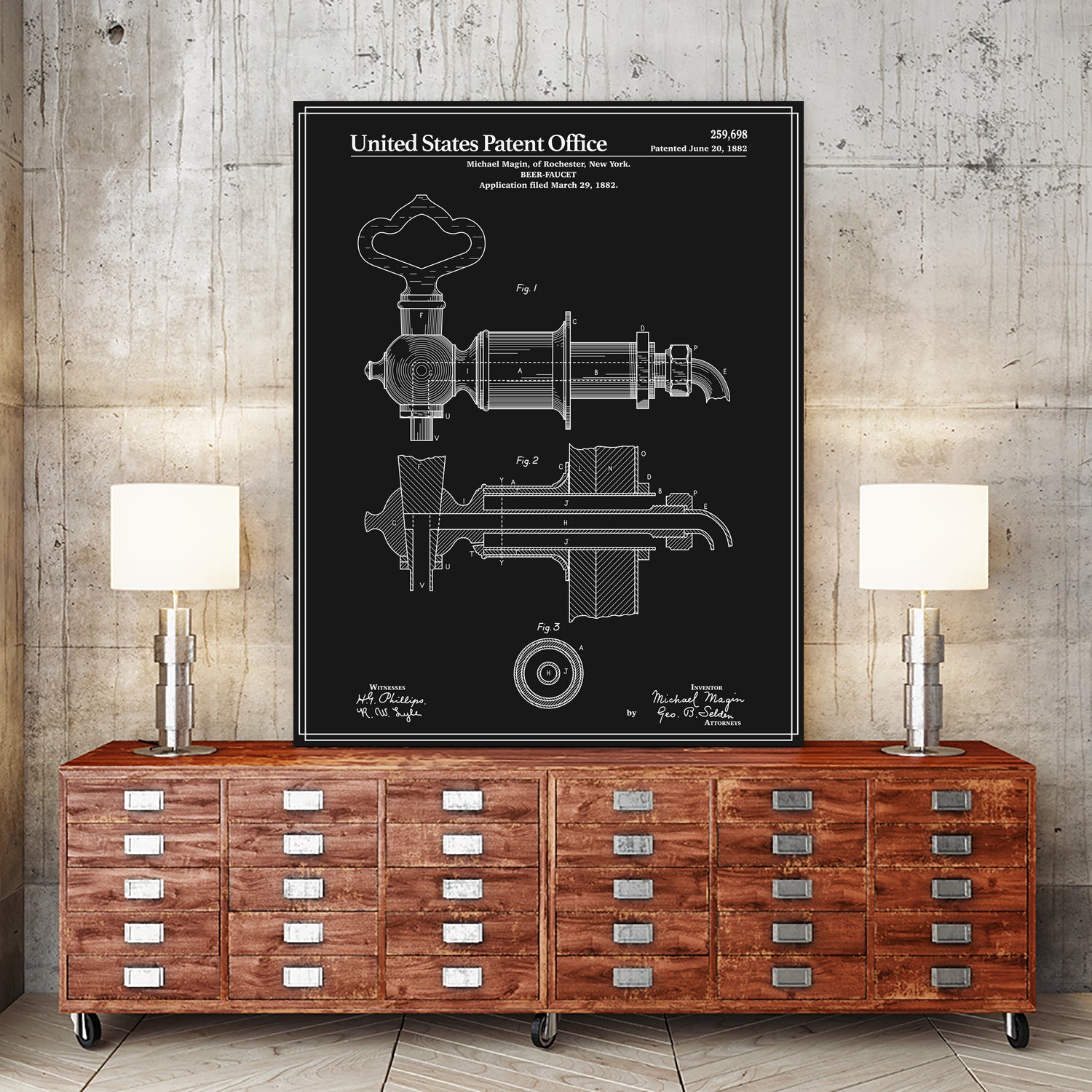 Beer Faucet Patent - Black by Finlay McNevin on GIANT ART - black typography