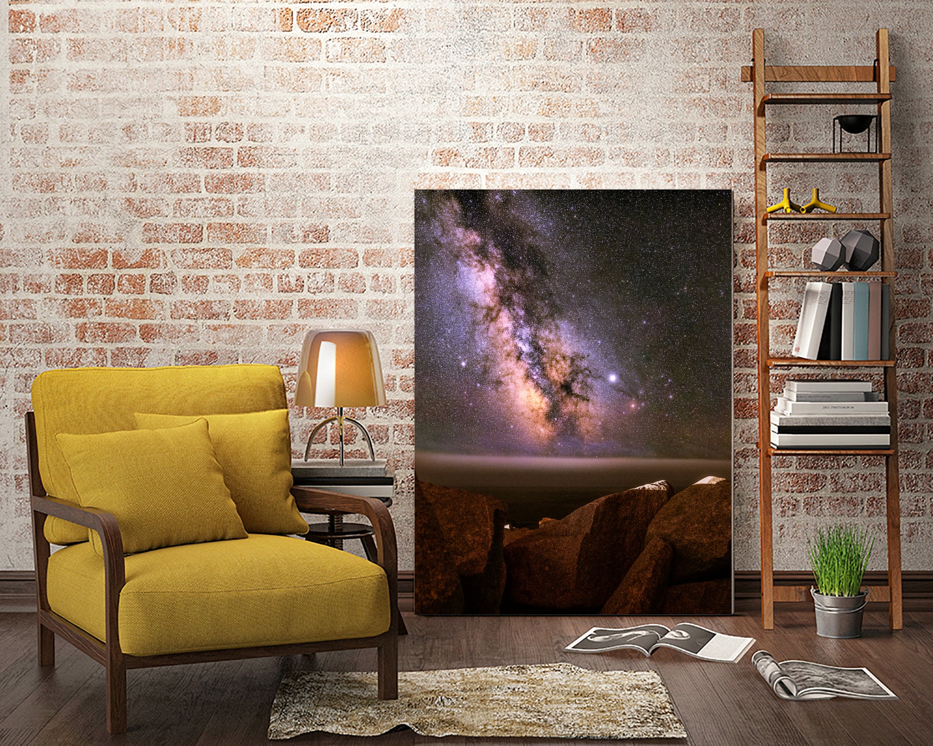 Peggy's Cove Milky Way by Lorenzo Bustillo on GIANT ART - gray photo illustration