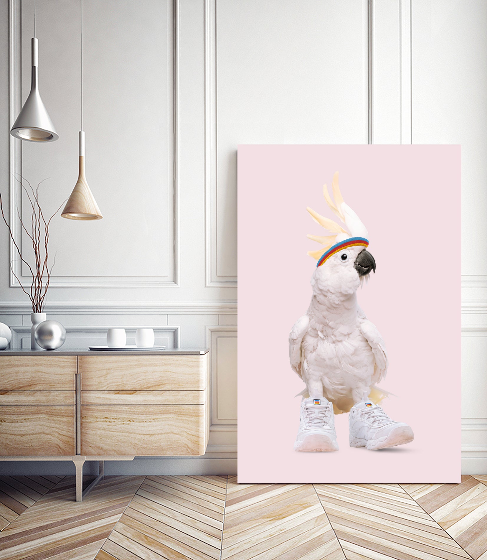 SNEAKER COCKATOO by Jonas Loose on GIANT ART - pink photo manipulation