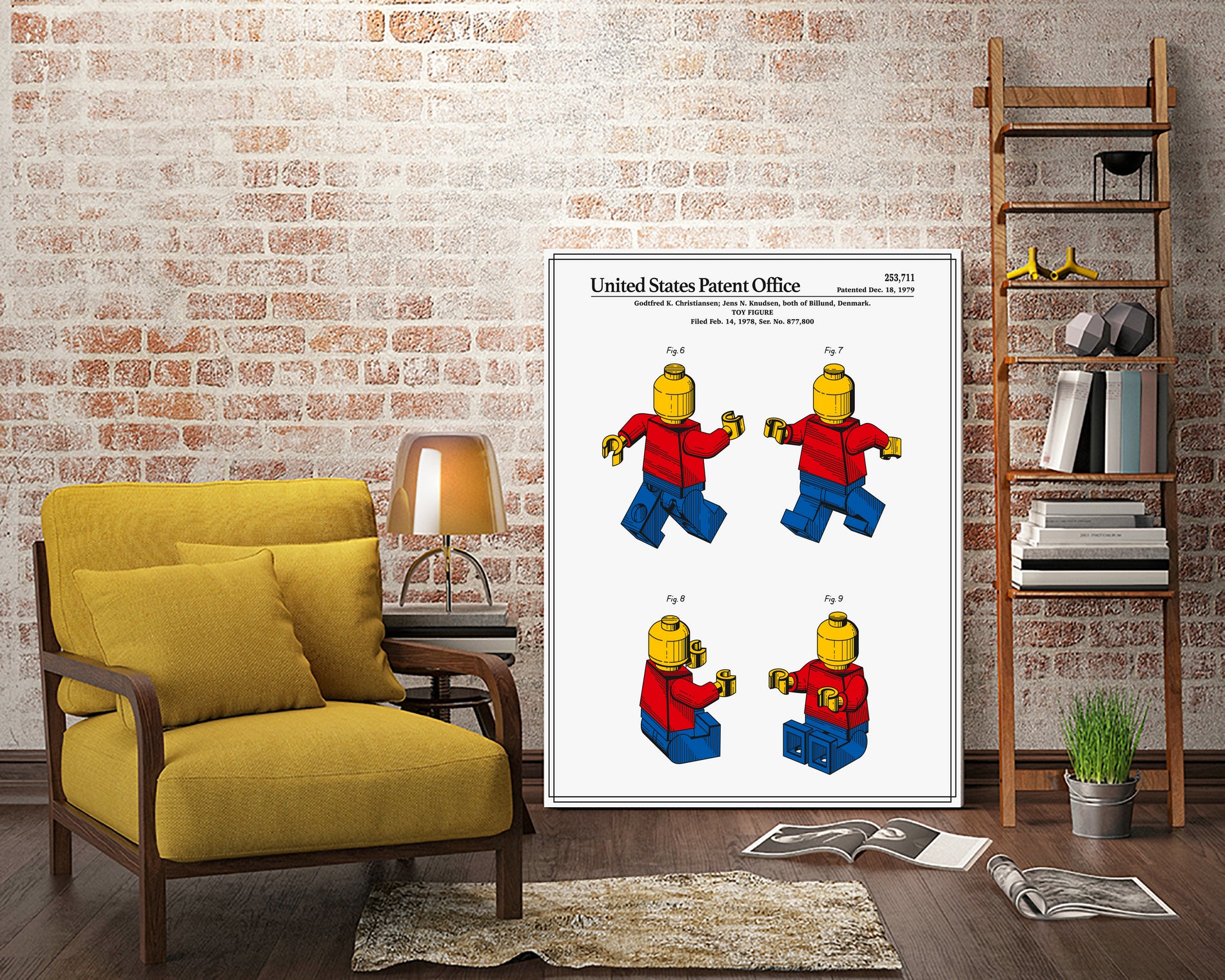 Toy Figure Patent v3 by Finlay McNevin on GIANT ART - white typography