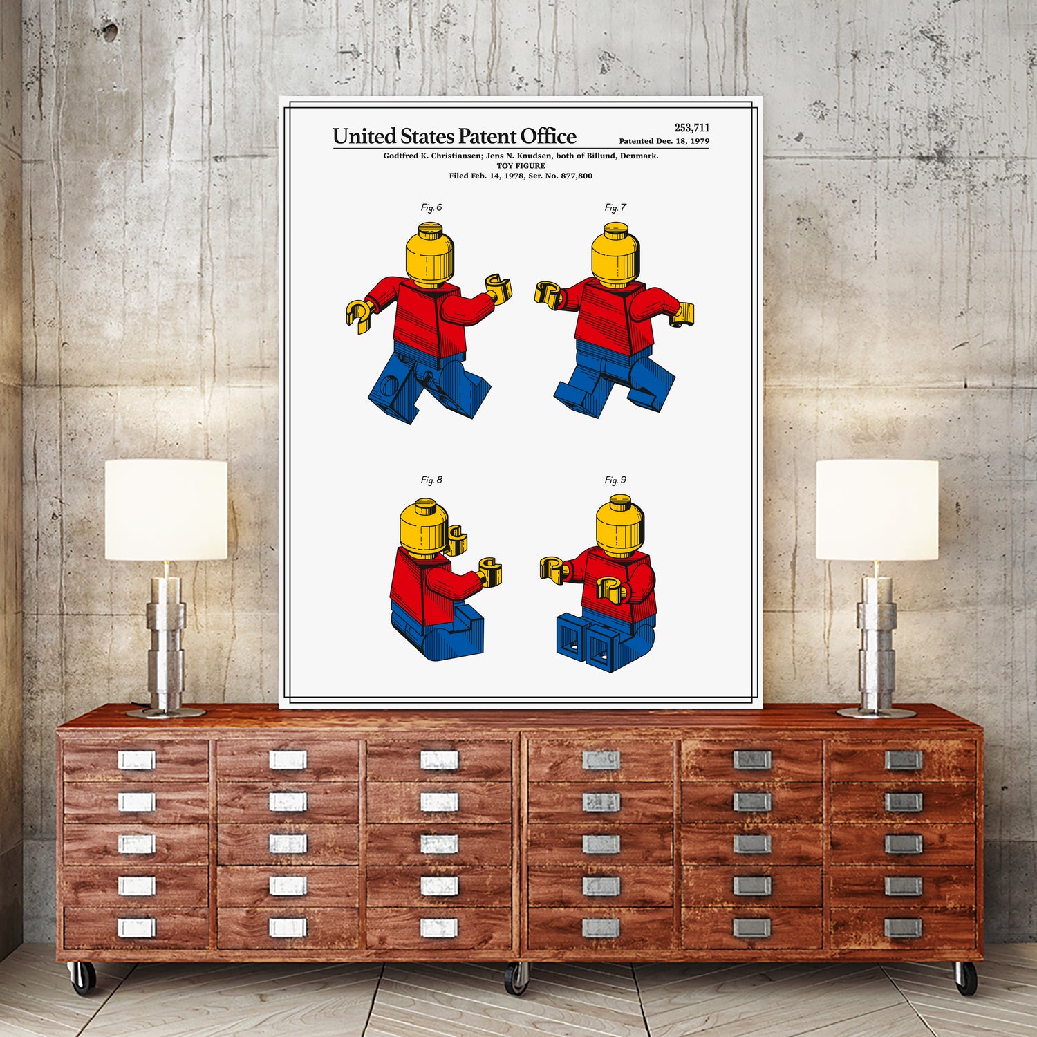 Toy Figure Patent v3 by Finlay McNevin on GIANT ART - white typography