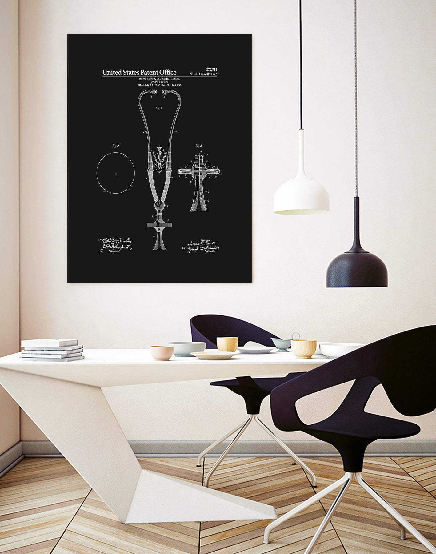 Stethoscope Patent - Black by Finlay McNevin on GIANT ART - black typography