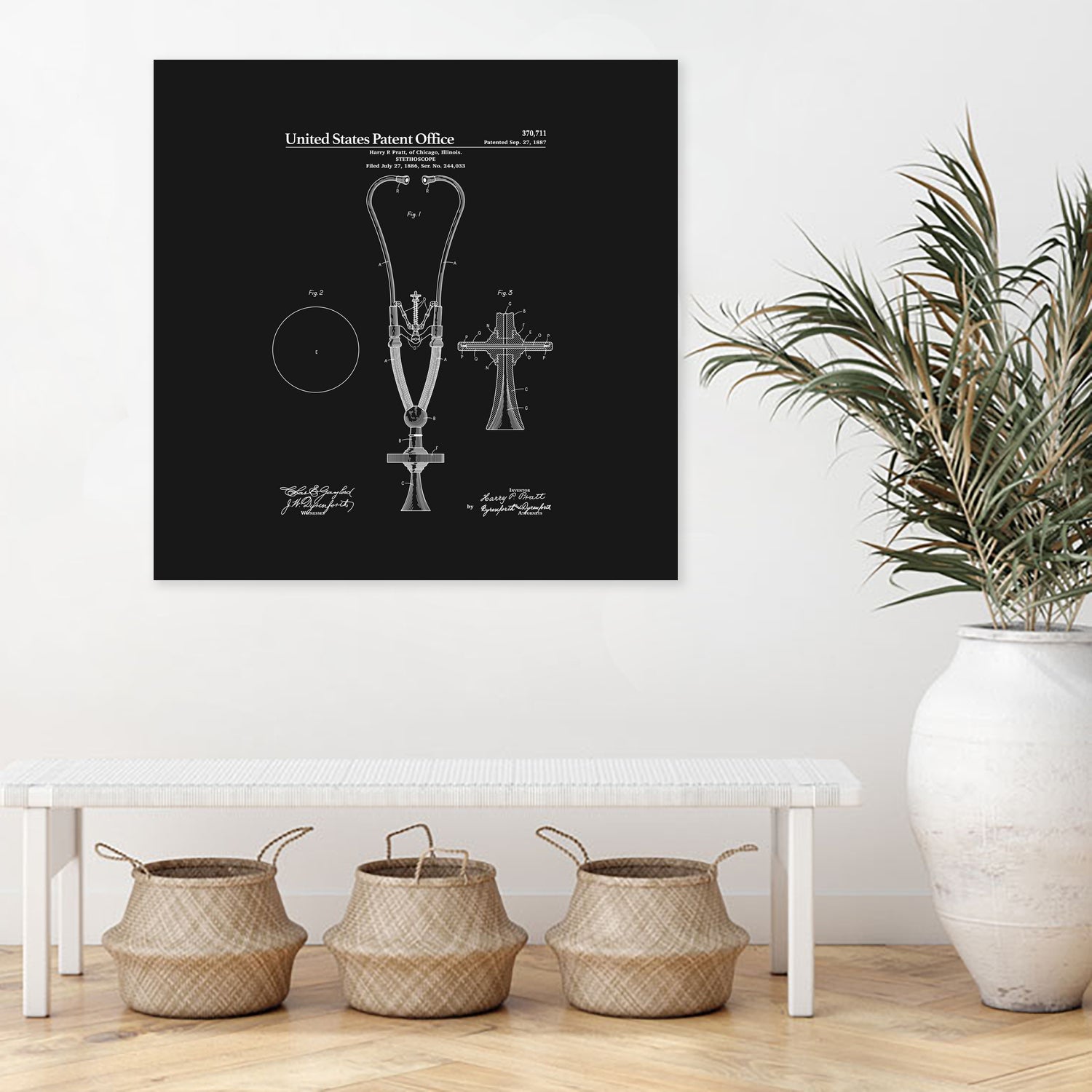 Stethoscope Patent - Black by Finlay McNevin on GIANT ART - black typography