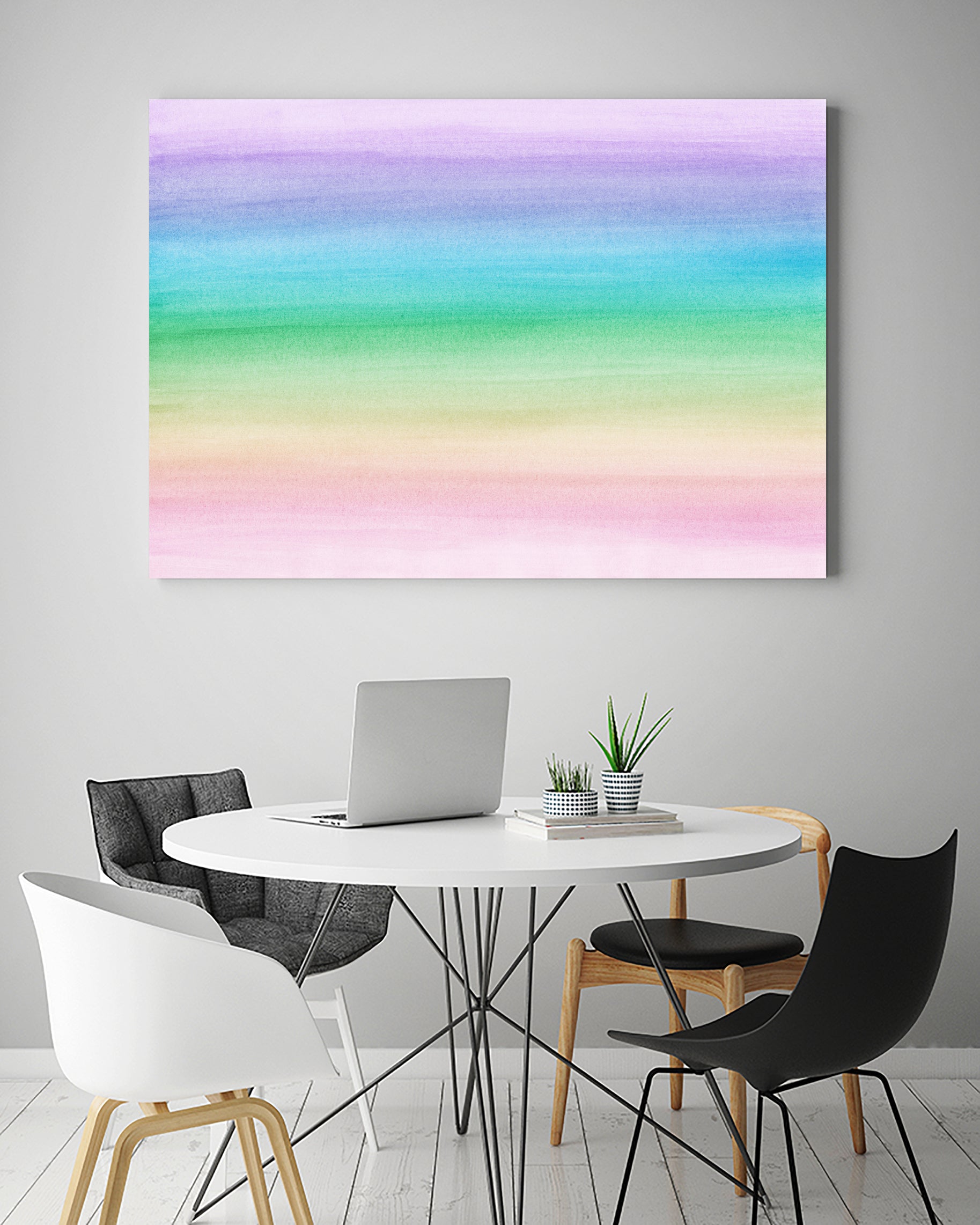 Pastel Unicorn Rainbow Watercolor Dream #1 #painting by Anita & Bella Jantz on GIANT ART - fuchsia digital painting