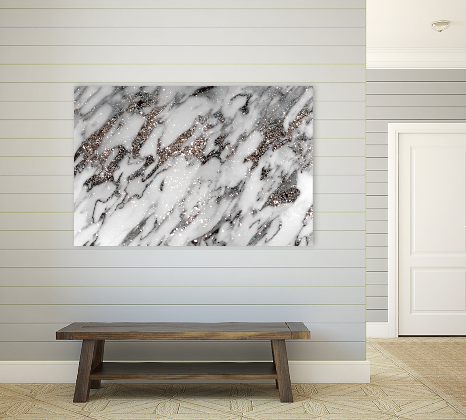Classic White Marble Silver Glitter Glam #1 (Faux Glitter) by Anita & Bella Jantz on GIANT ART - white photo manipulation