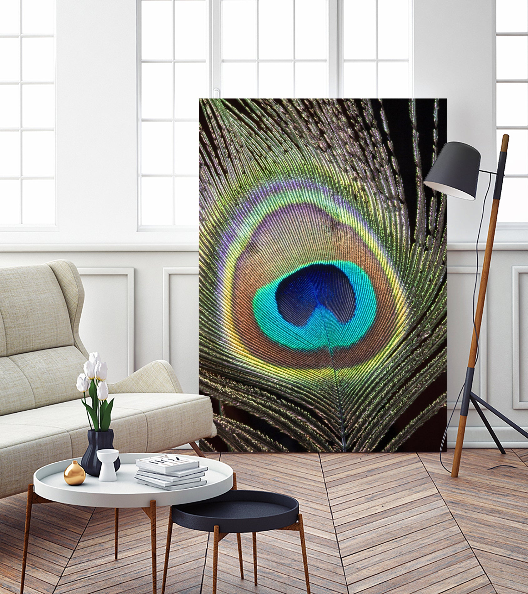 peacock feather close up macro by Wiguna Asmorohadi on GIANT ART - black vector illustration