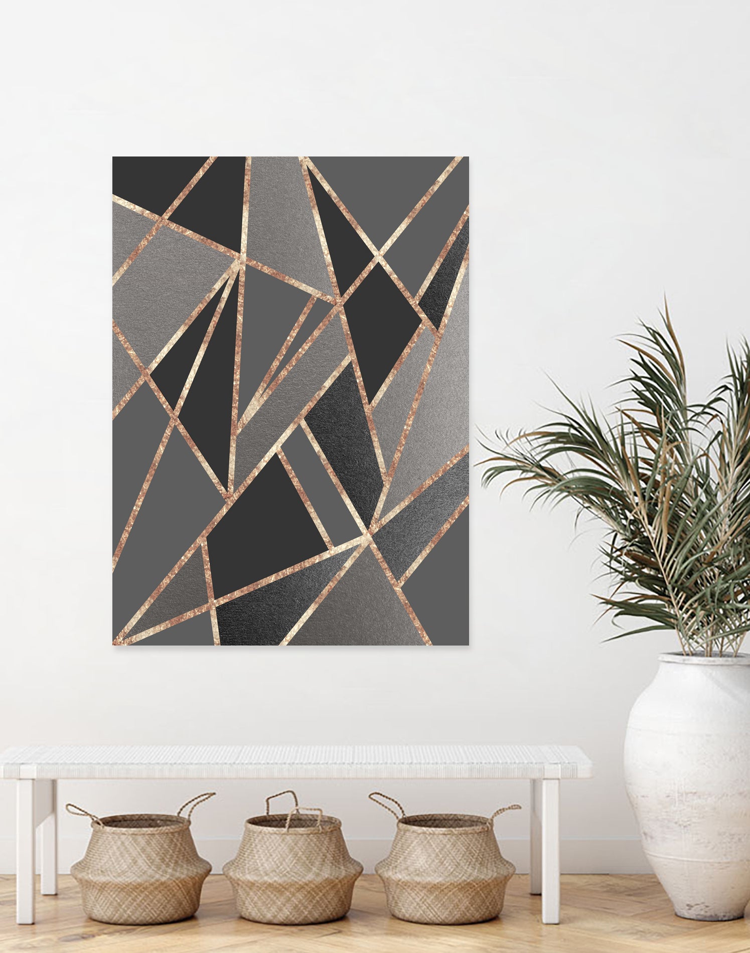 Classic Silver Gray Charcoal Rose Gold Geo #1 #geometric by Anita & Bella Jantz on GIANT ART - gray digital drawing
