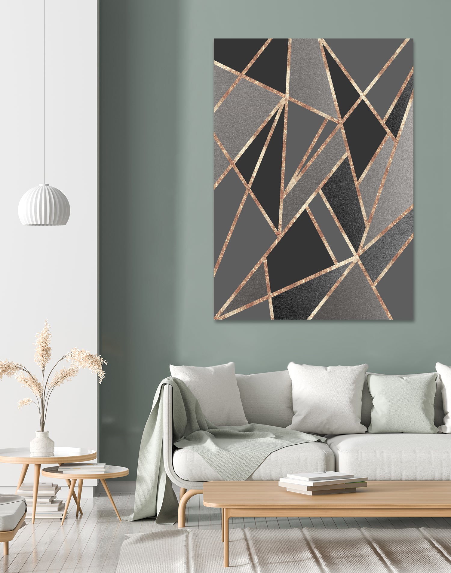 Classic Silver Gray Charcoal Rose Gold Geo #1 #geometric by Anita & Bella Jantz on GIANT ART - gray digital drawing