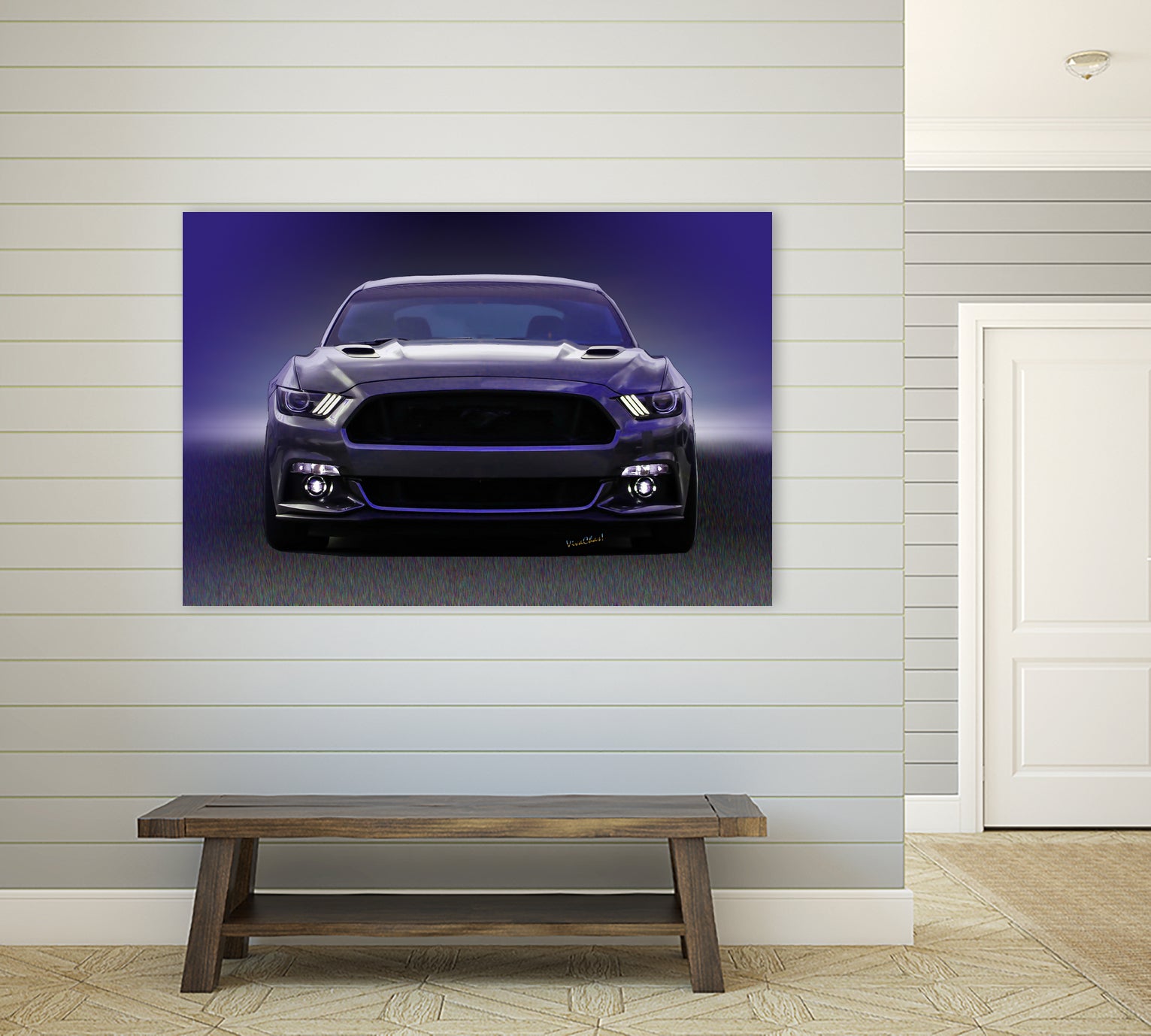Sixth Generation Mustang Full Frontal by charles sinklier on GIANT ART - black digital painting
