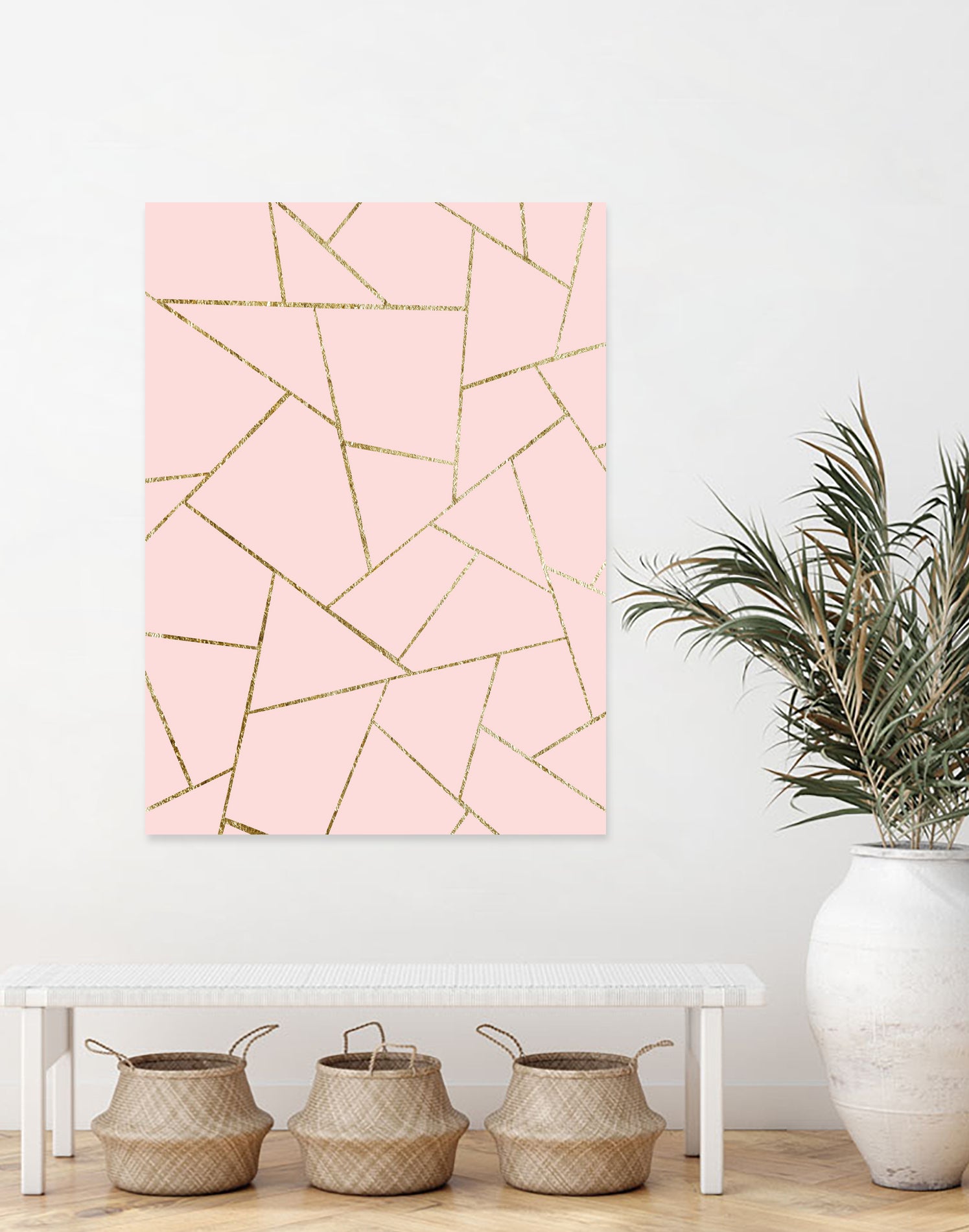 Blush Pink Gold Geometric Glam #1 #geo #decor #art by Anita & Bella Jantz on GIANT ART - pink digital drawing
