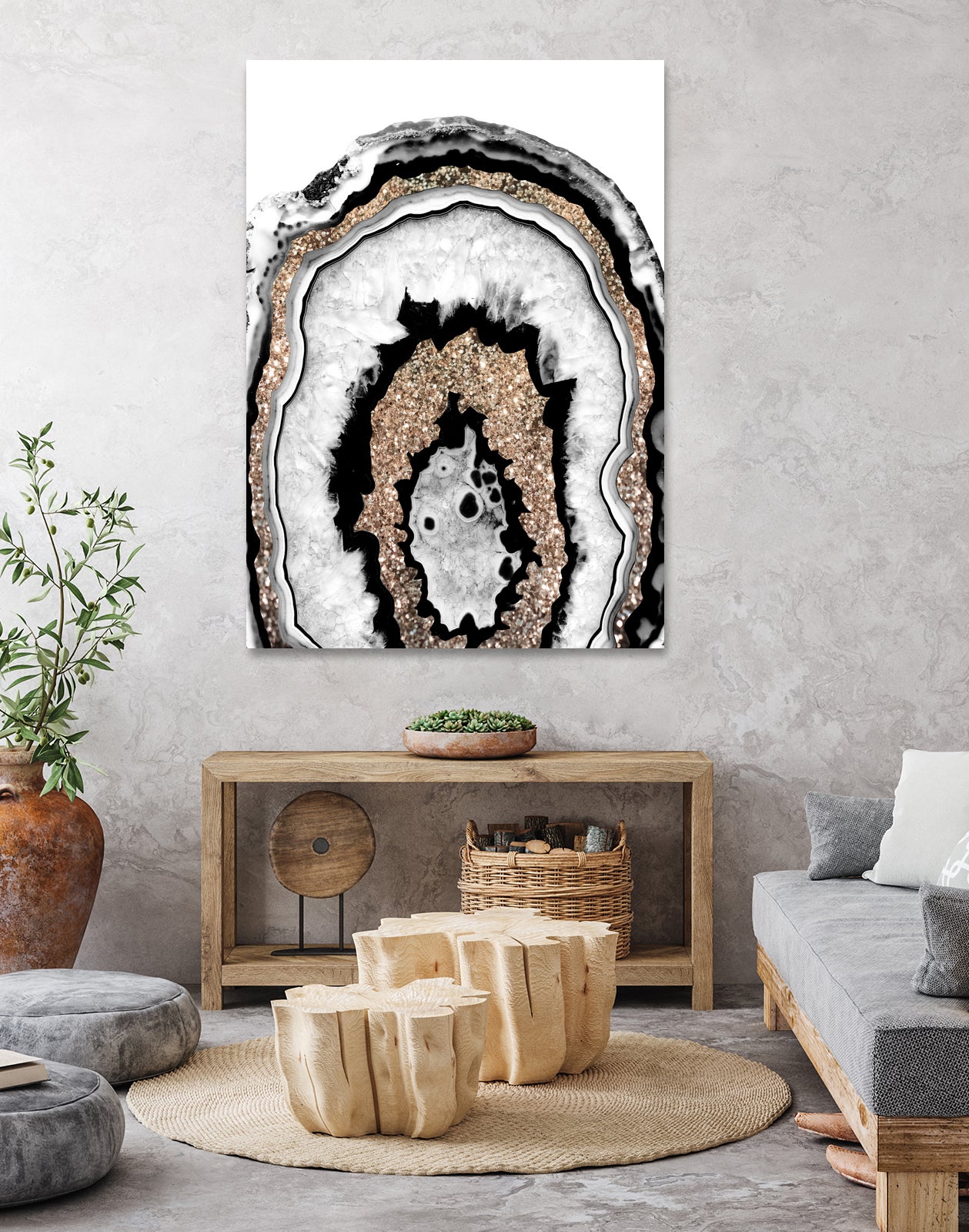 Gray Black White Agate with Gold Glitter #1a #gem #decor by Anita & Bella Jantz on GIANT ART - gray photo illustration