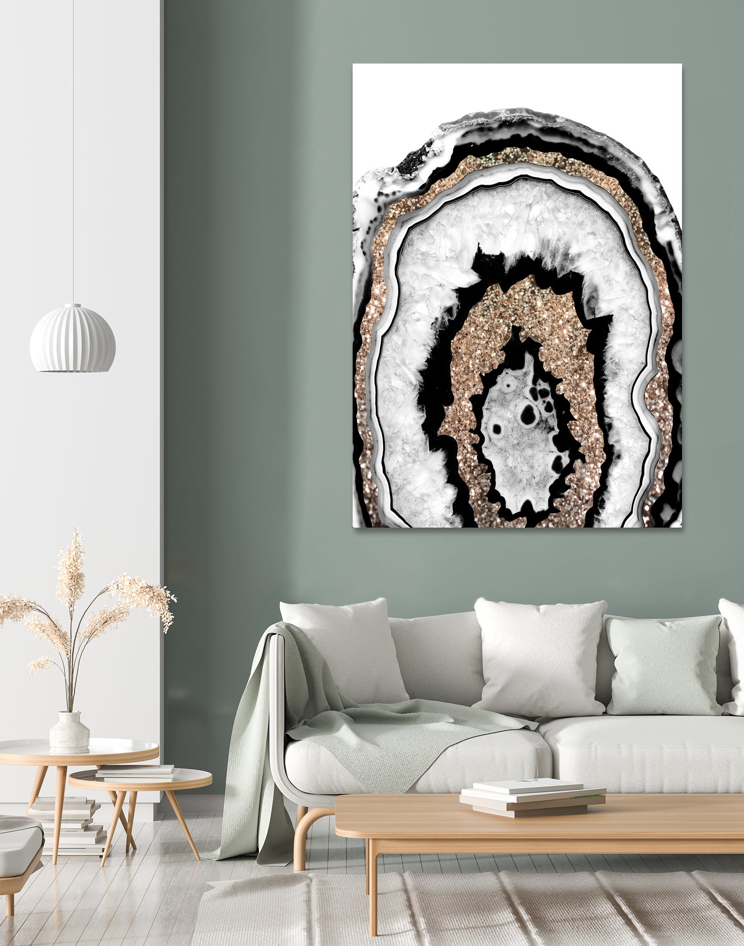 Gray Black White Agate with Gold Glitter #1a #gem #decor by Anita & Bella Jantz on GIANT ART - gray photo illustration