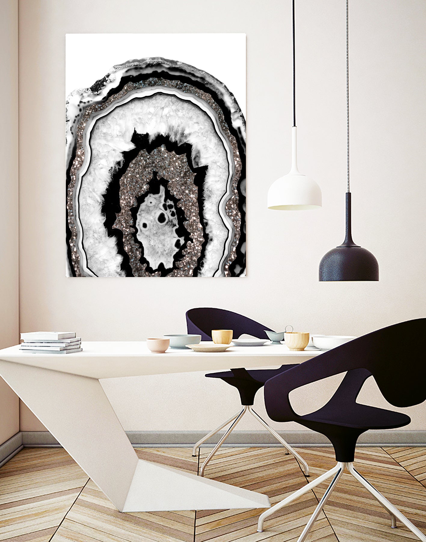 Gray Black White Agate with Silver Glitter #1a #gem #decor by Anita & Bella Jantz on GIANT ART - gray photo illustration