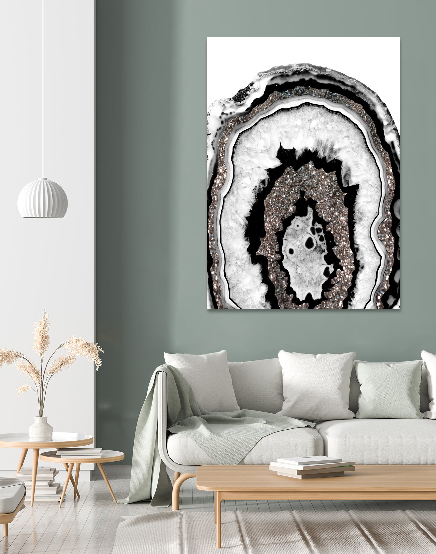 Gray Black White Agate with Silver Glitter #1a #gem #decor by Anita & Bella Jantz on GIANT ART - gray photo illustration
