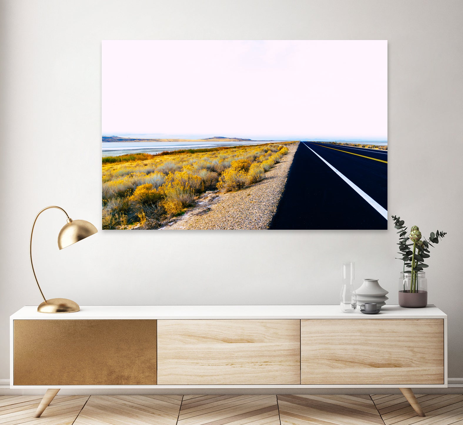 Along the Salt Flats by Alex Tonetti on GIANT ART - yellow photo illustration