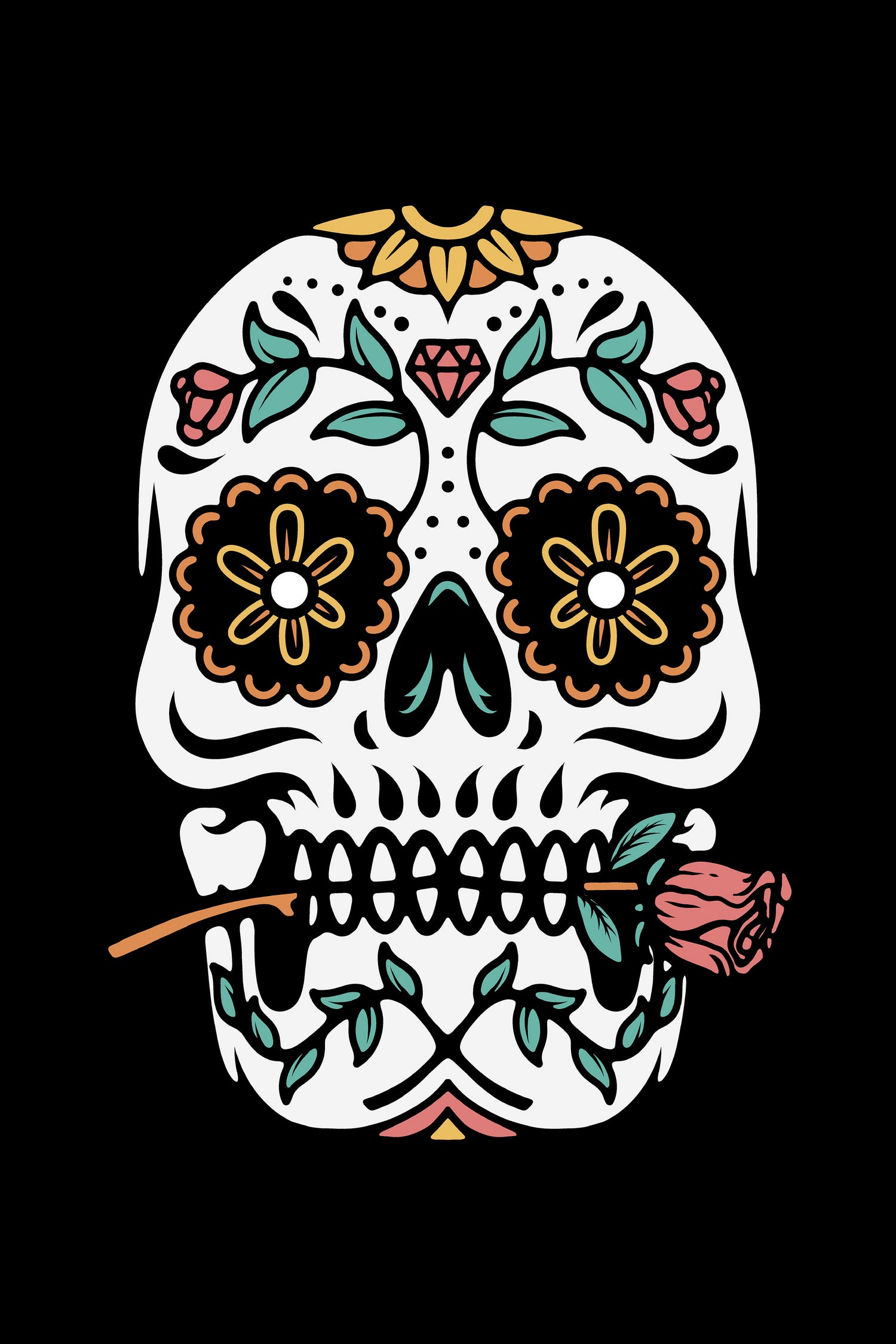 Mexican Skull by Afif Quilimo on GIANT ART - black digital drawing