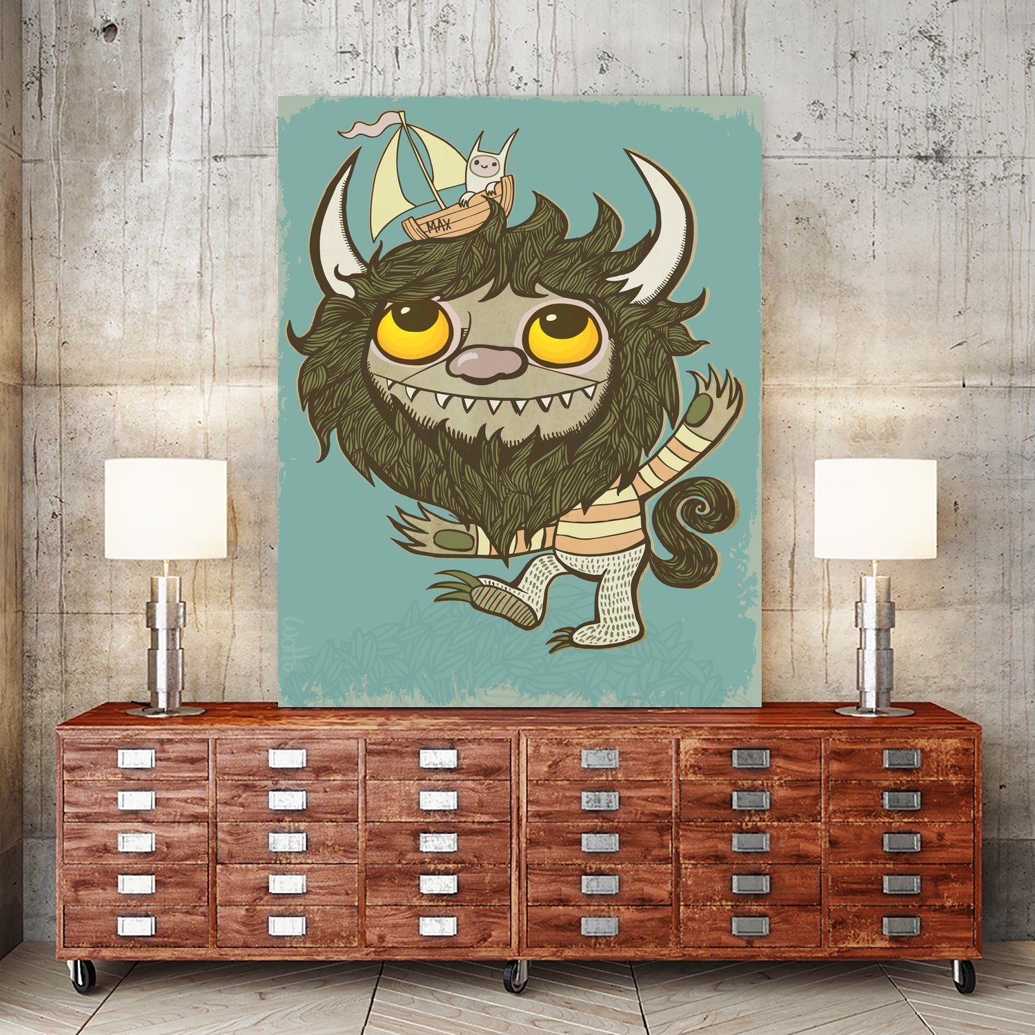 An Ode To Wild Things by Craig Watkins on GIANT ART - blue character design