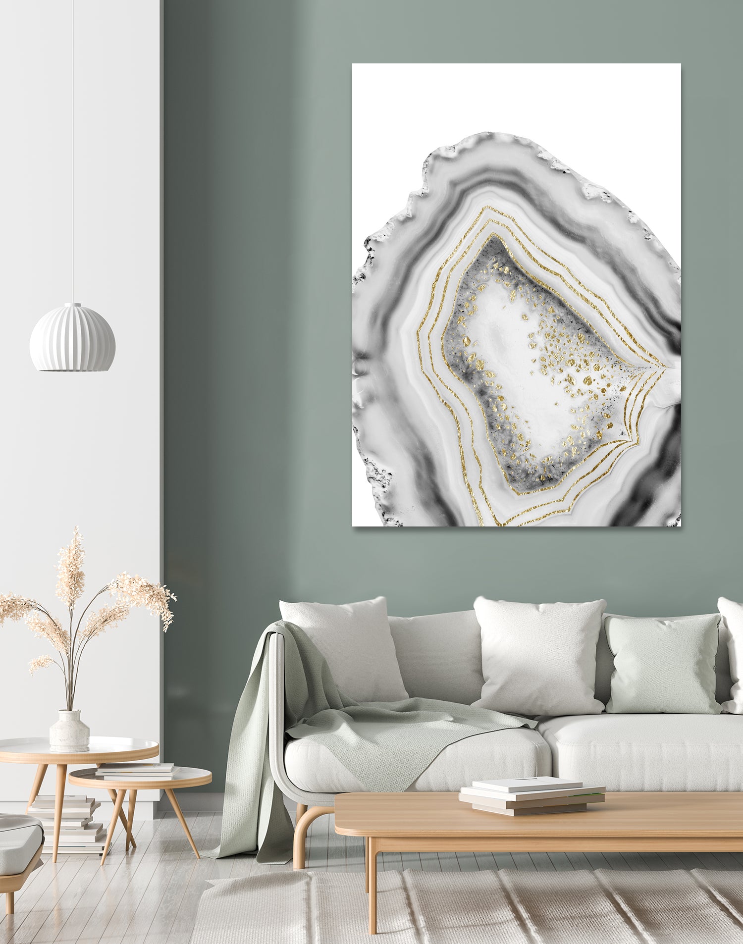 White Agate Gold Foil Glam #1 #gem #decor #art by Anita & Bella Jantz on GIANT ART - gray photo illustration