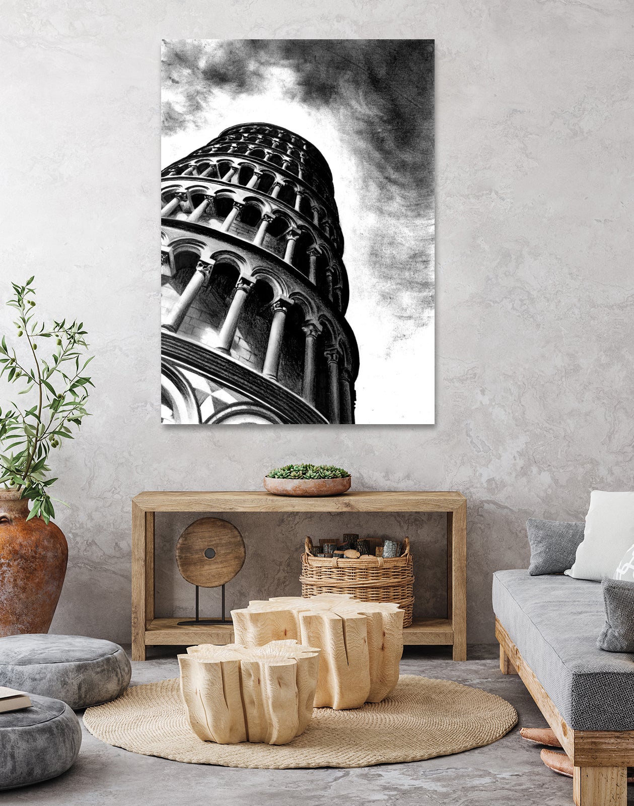 Tower of Pisa - Illustrated by Christine Mercer on GIANT ART - black digital painting