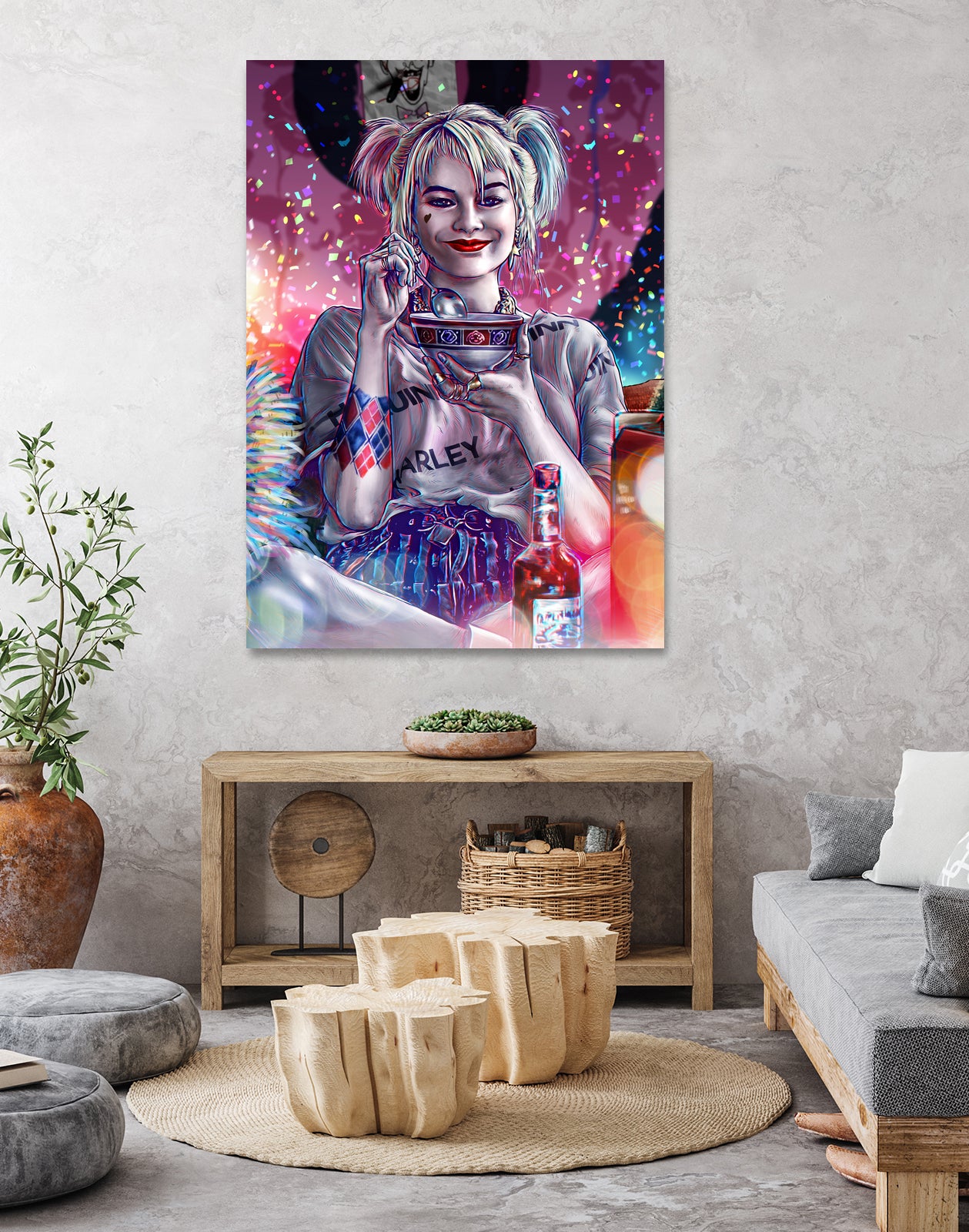Chillin with Harley by Arcadia Wiryawan on GIANT ART - pink digital painting