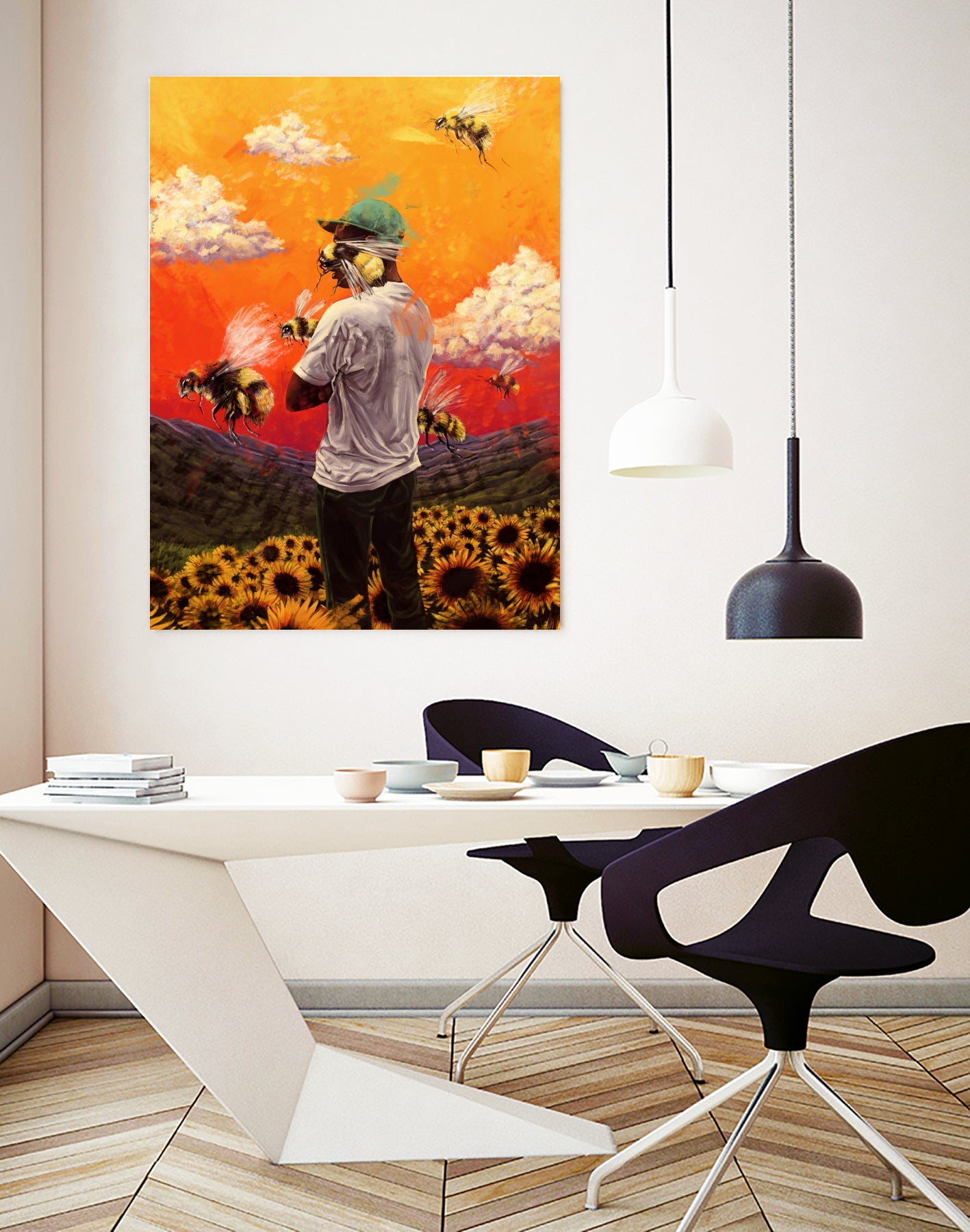 Tyler The Creator Flower Boy by Dmitry Belov on GIANT ART - orange digital painting