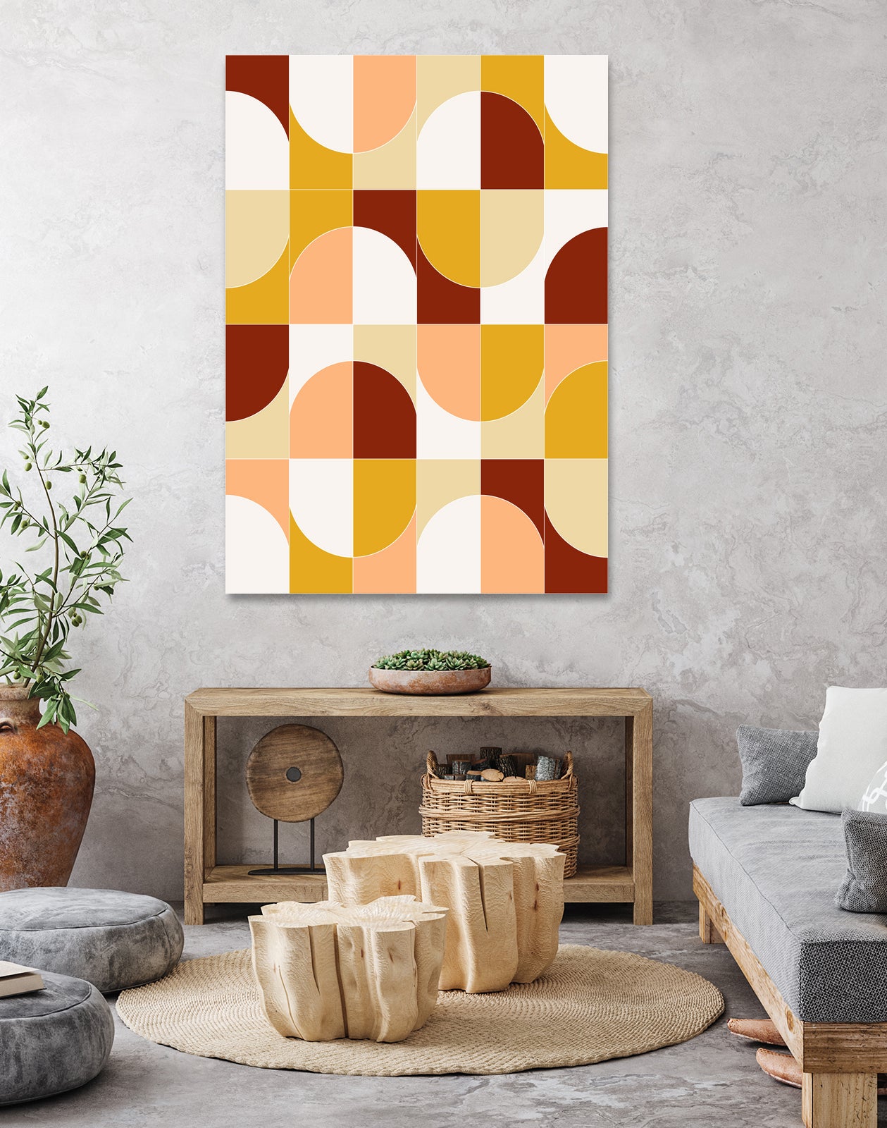 Bold Geo Tiles 03 by Daniela di Niro on GIANT ART - yellow vector illustration