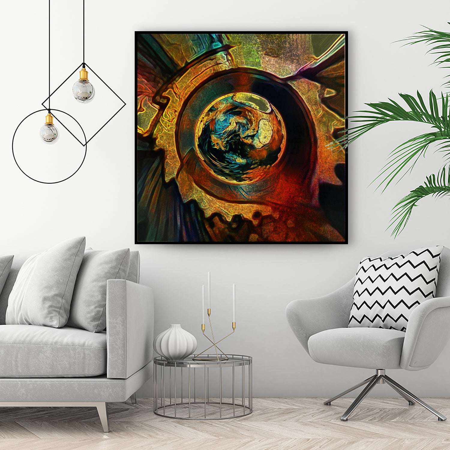 Solar Medallion by Sean Mullin on GIANT ART - yellow digital painting