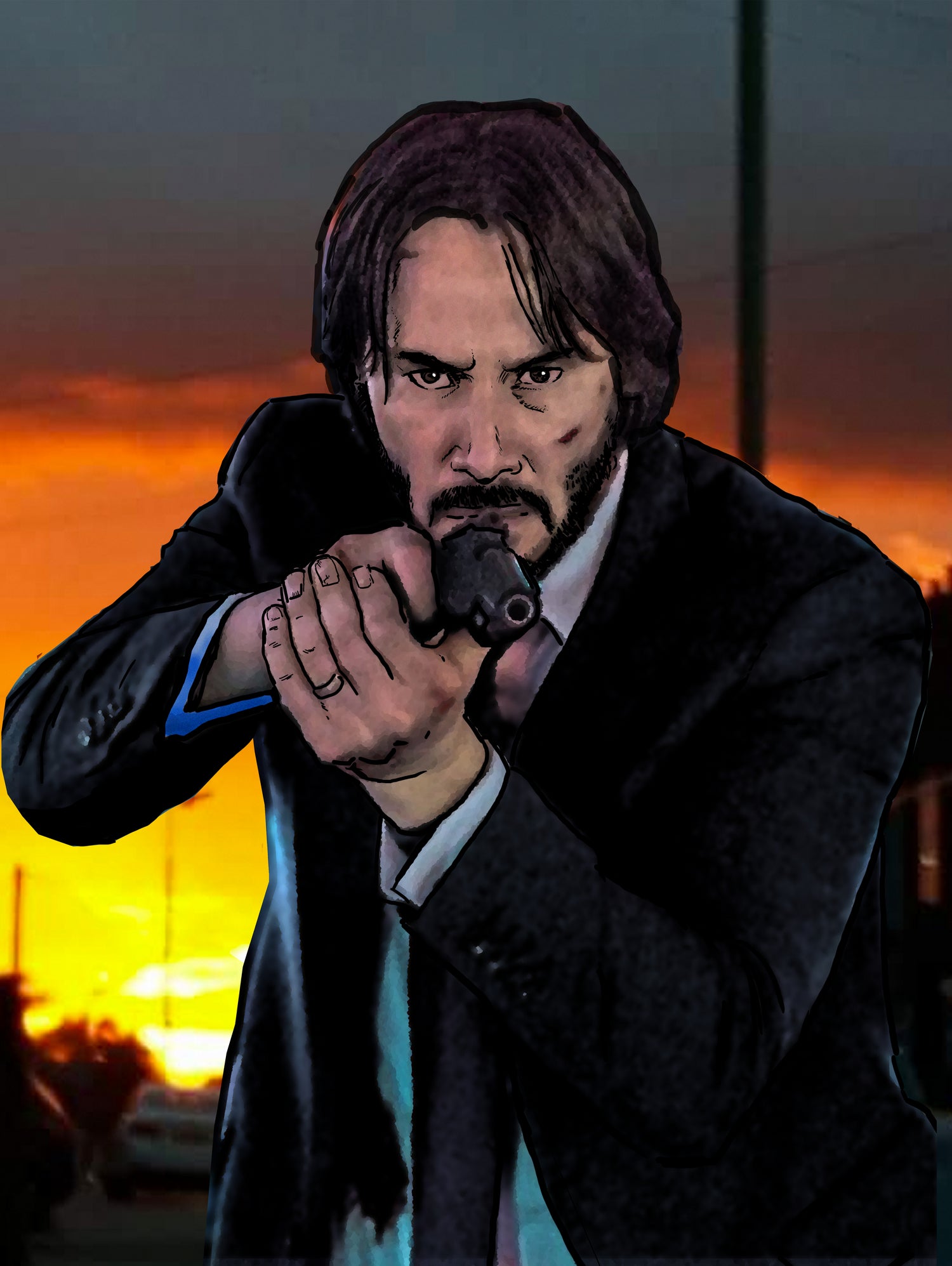 John Wick - Indestructible! by Dan Avenell on GIANT ART - black character design