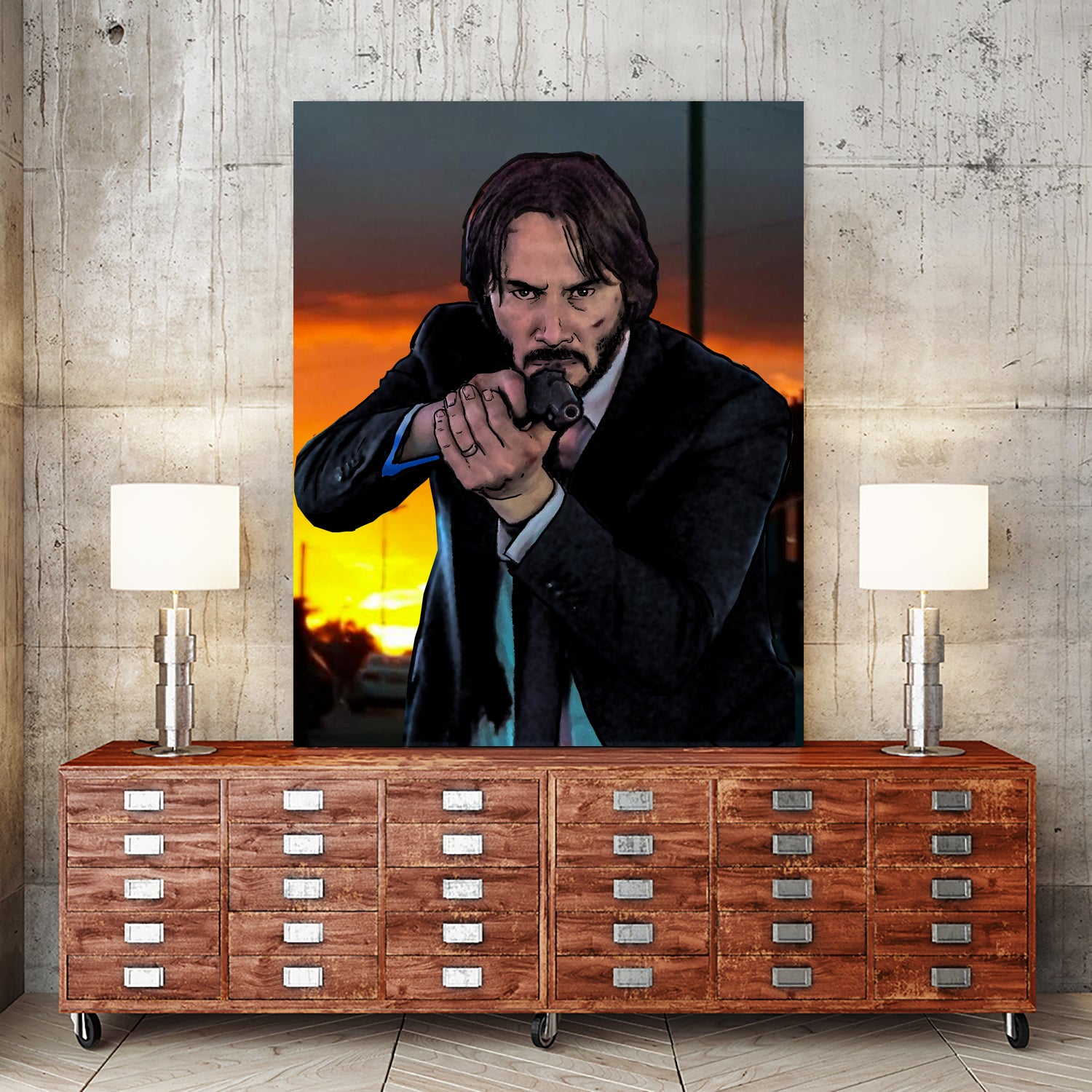 John Wick - Indestructible! by Dan Avenell on GIANT ART - black character design