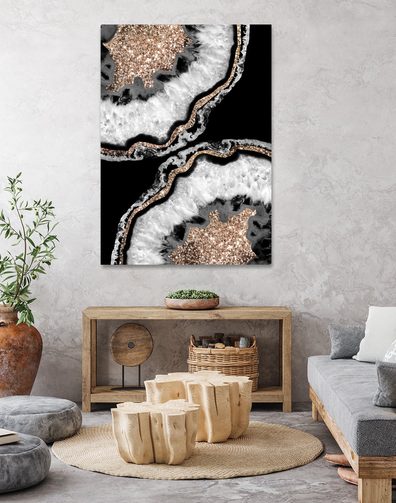 Yin Yang Agate Glitter Glam #8 #gem #decor #art by Anita & Bella Jantz on GIANT ART - black photo illustration