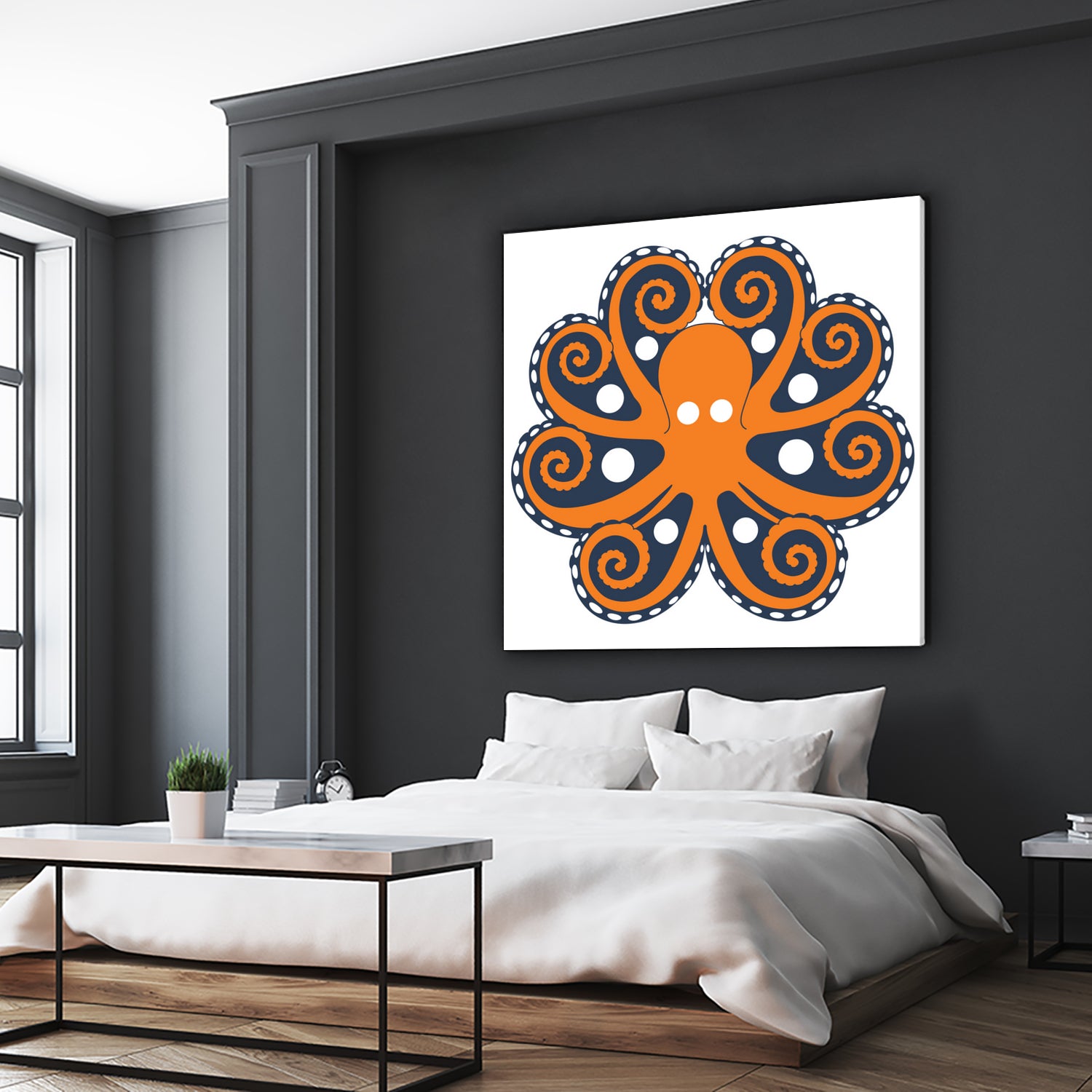 AMALFI OCTOPUS by Thomas Fernez on GIANT ART - orange digital drawing