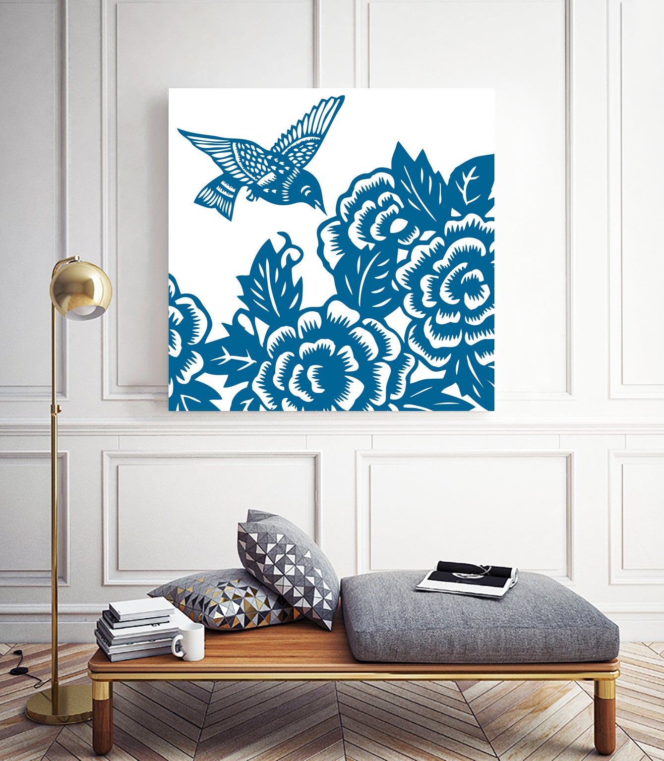 HUMMINGBIRD BLUE by Thomas Fernez on GIANT ART - blue digital drawing