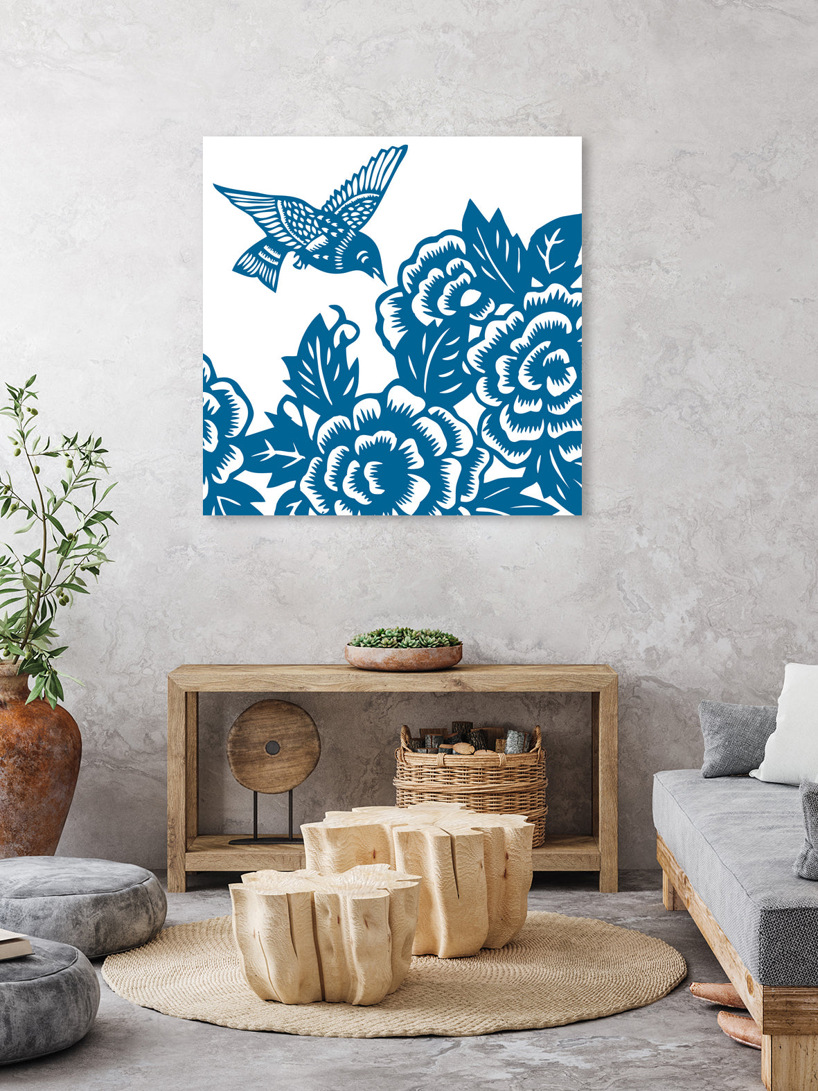 HUMMINGBIRD BLUE by Thomas Fernez on GIANT ART - blue digital drawing