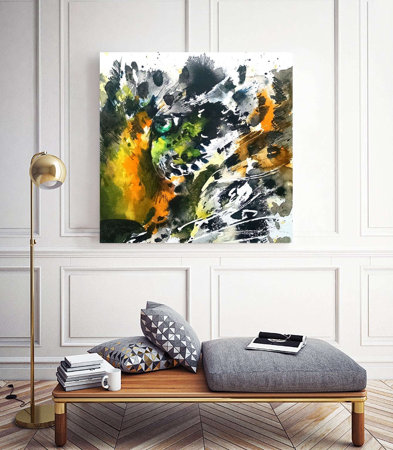 The Eye of the Leopard by Emma Kaufmann on GIANT ART - yellow mixed media