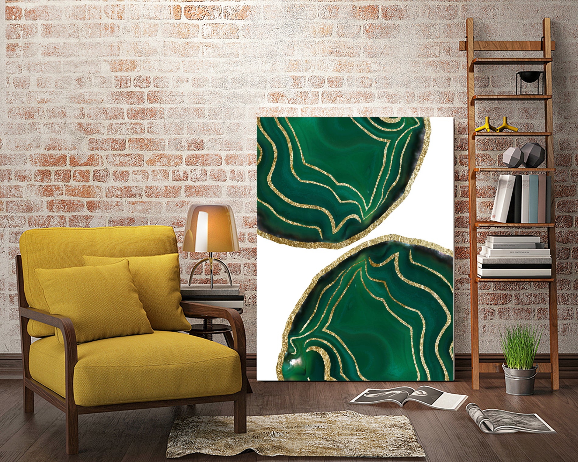 Emerald Agate Gold Glam #1 #gem #decor #art by Anita & Bella Jantz on GIANT ART - green photo illustration