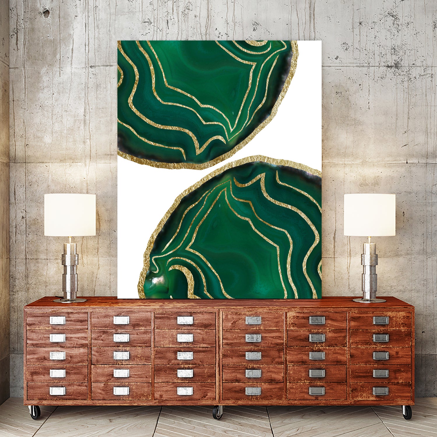 Emerald Agate Gold Glam #1 #gem #decor #art by Anita & Bella Jantz on GIANT ART - green photo illustration