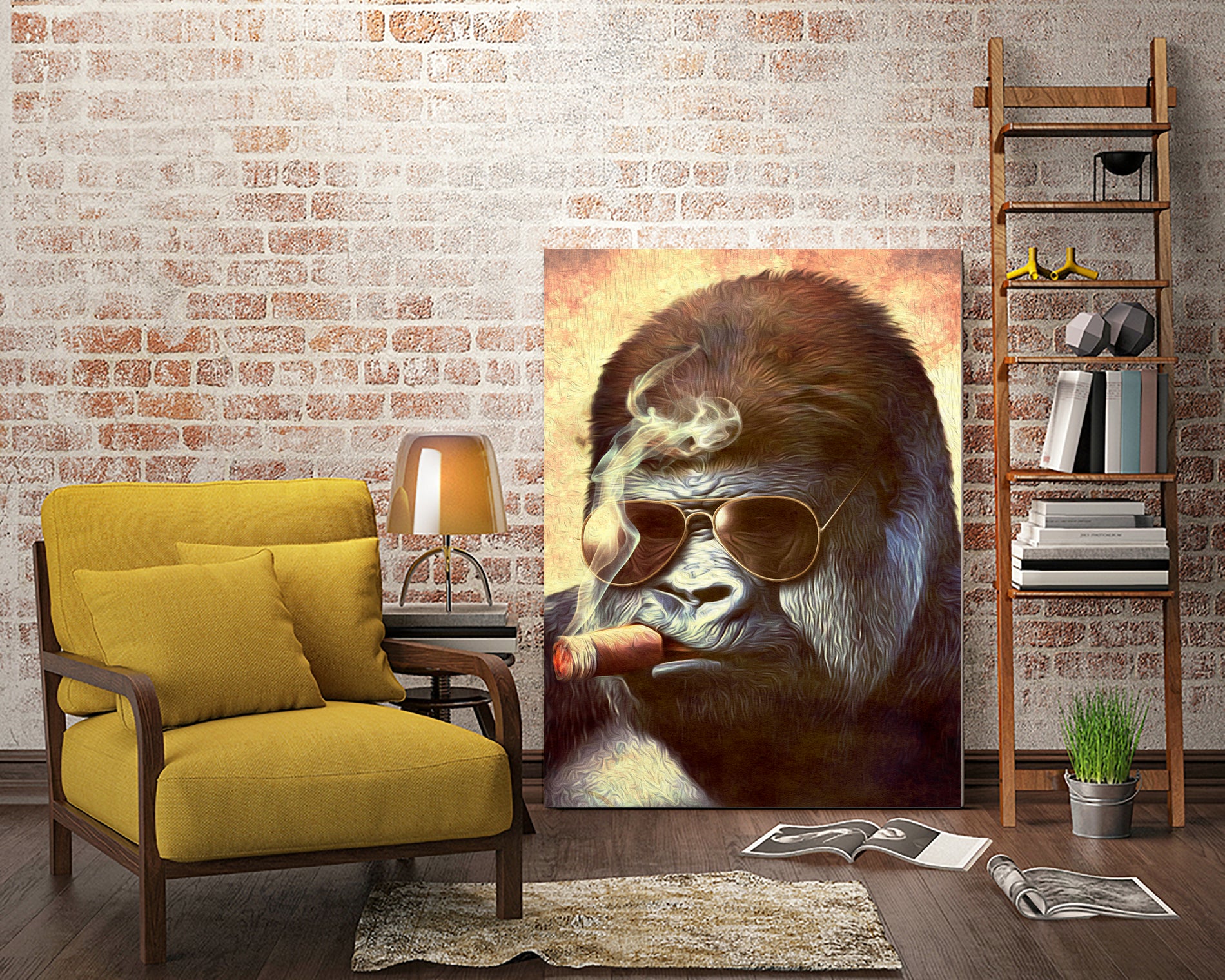 Gorilla In The Mist by Andrew Treherne on GIANT ART - brown digital painting