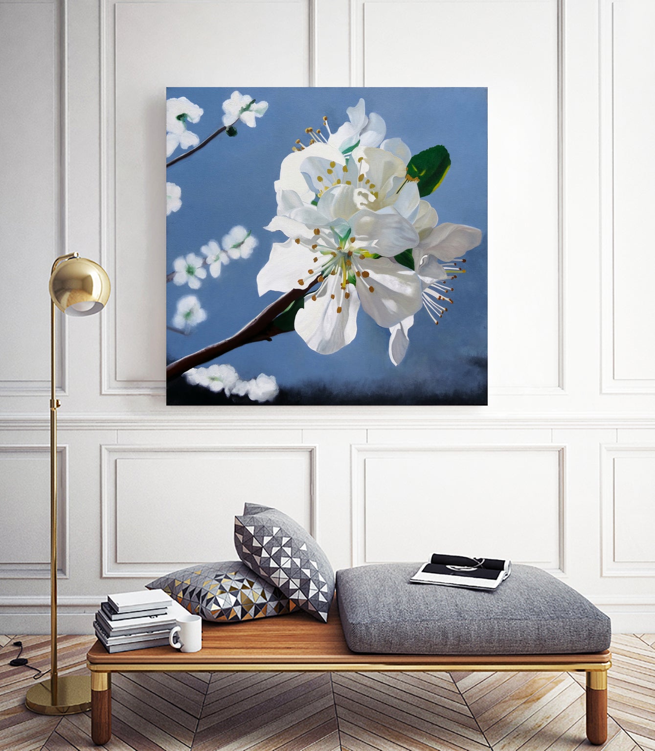 Spring Blossoms by Matthew Holden Bates on GIANT ART - white mixed media