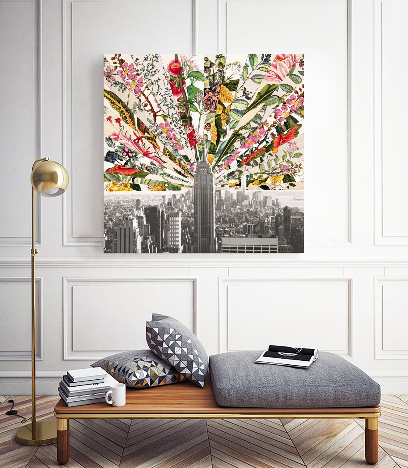 Vintage Blooming New York by Bianca Green on GIANT ART - gray photo manipulation