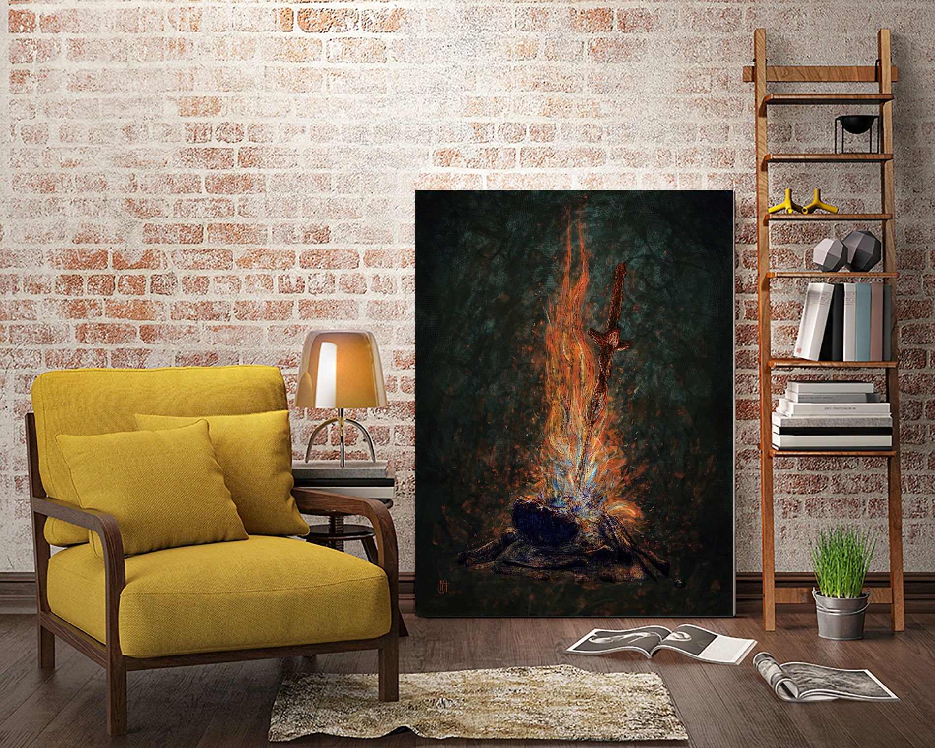 Bonfire of Souls by Matthew Trupia on GIANT ART - orange digital painting