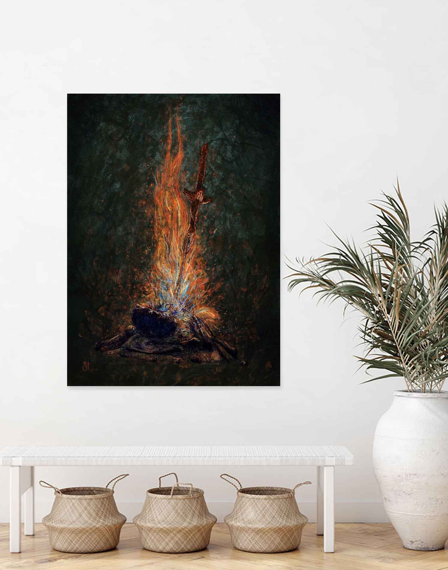 Bonfire of Souls by Matthew Trupia on GIANT ART - orange digital painting