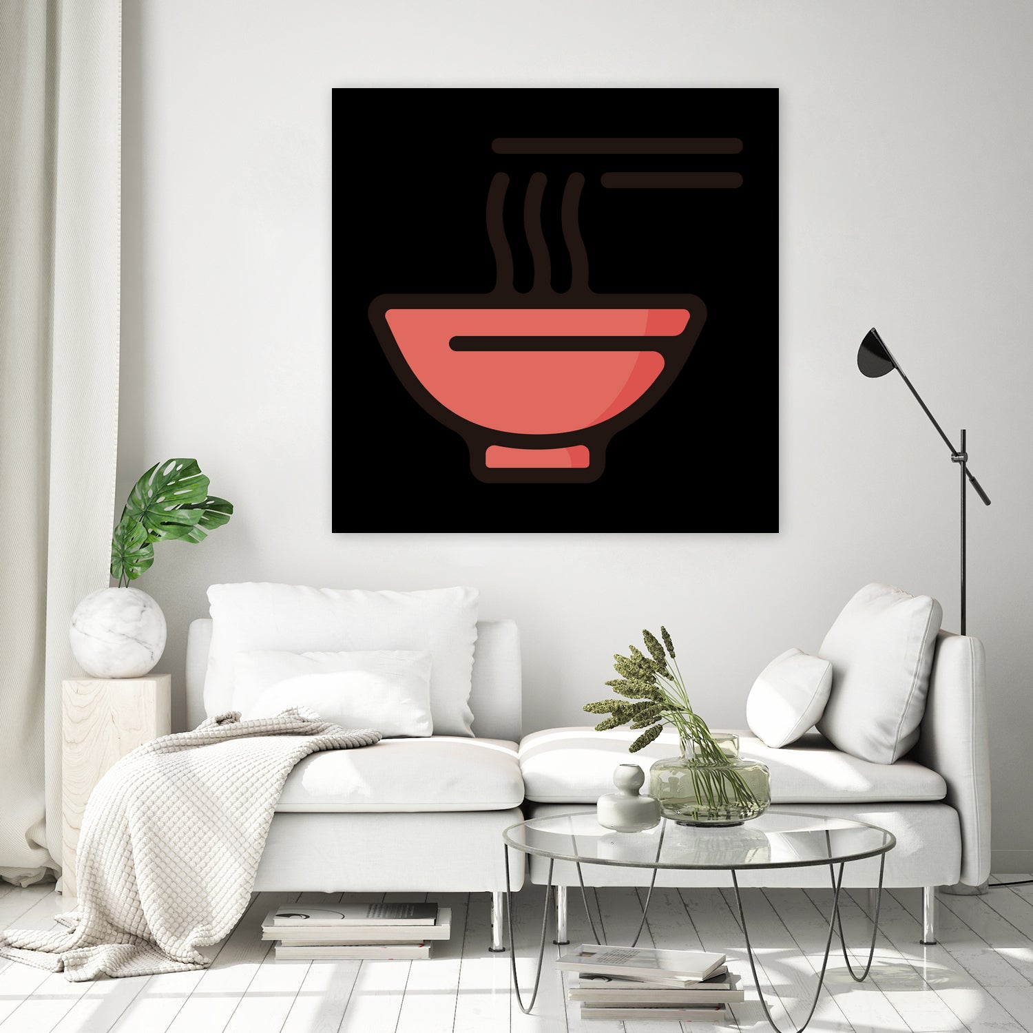 Ramen : Minimalistic icon series by Satoshi Kikyo on GIANT ART - red digital painting