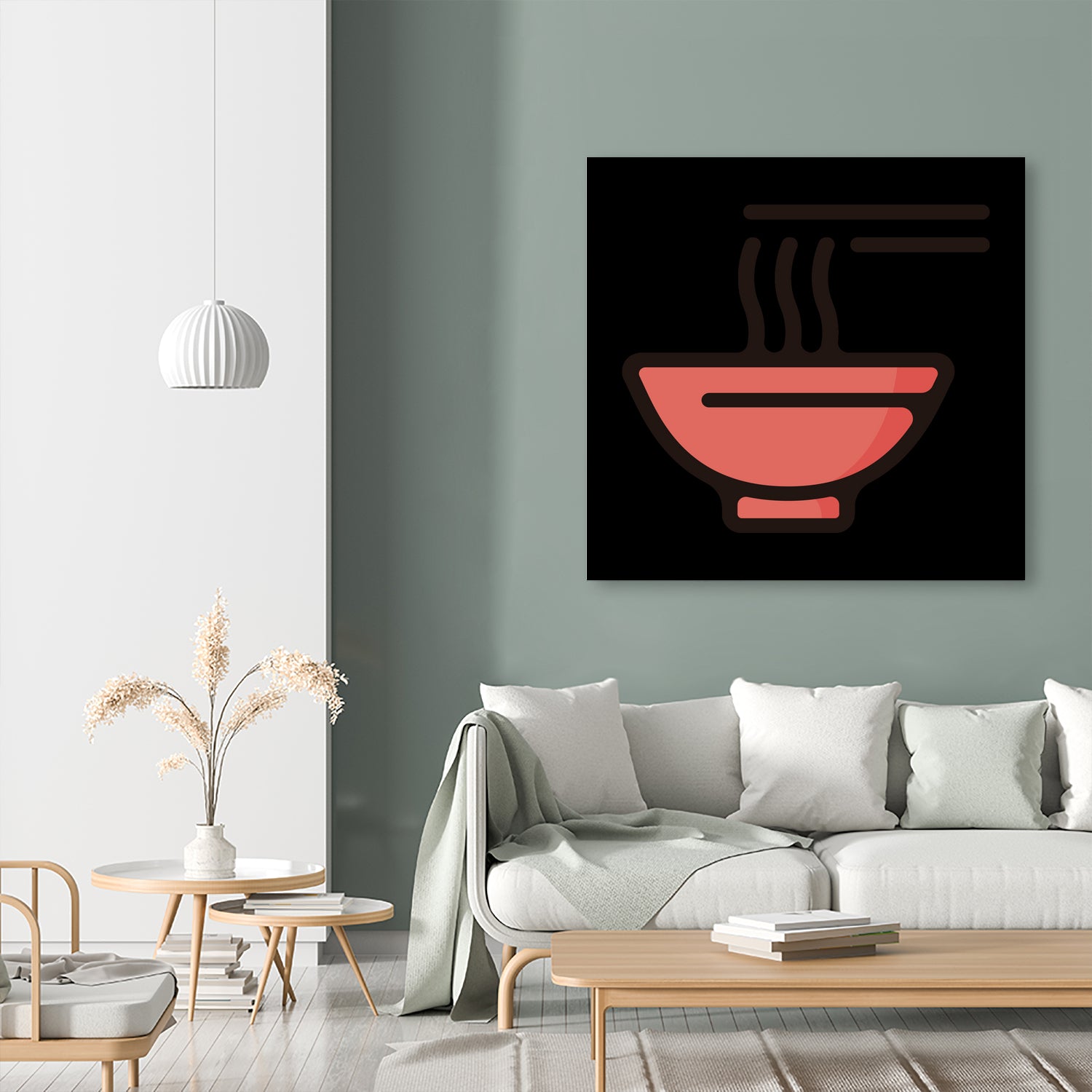 Ramen : Minimalistic icon series by Satoshi Kikyo on GIANT ART - red digital painting