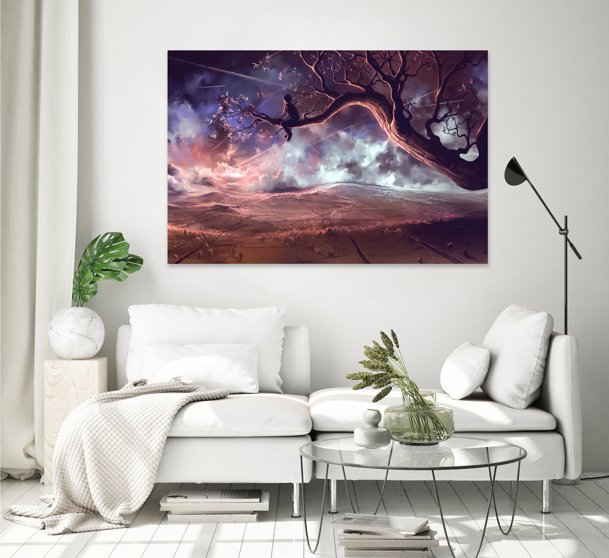 Scars-in-the-sky by Cyril Rolando on GIANT ART - fuchsia digital painting