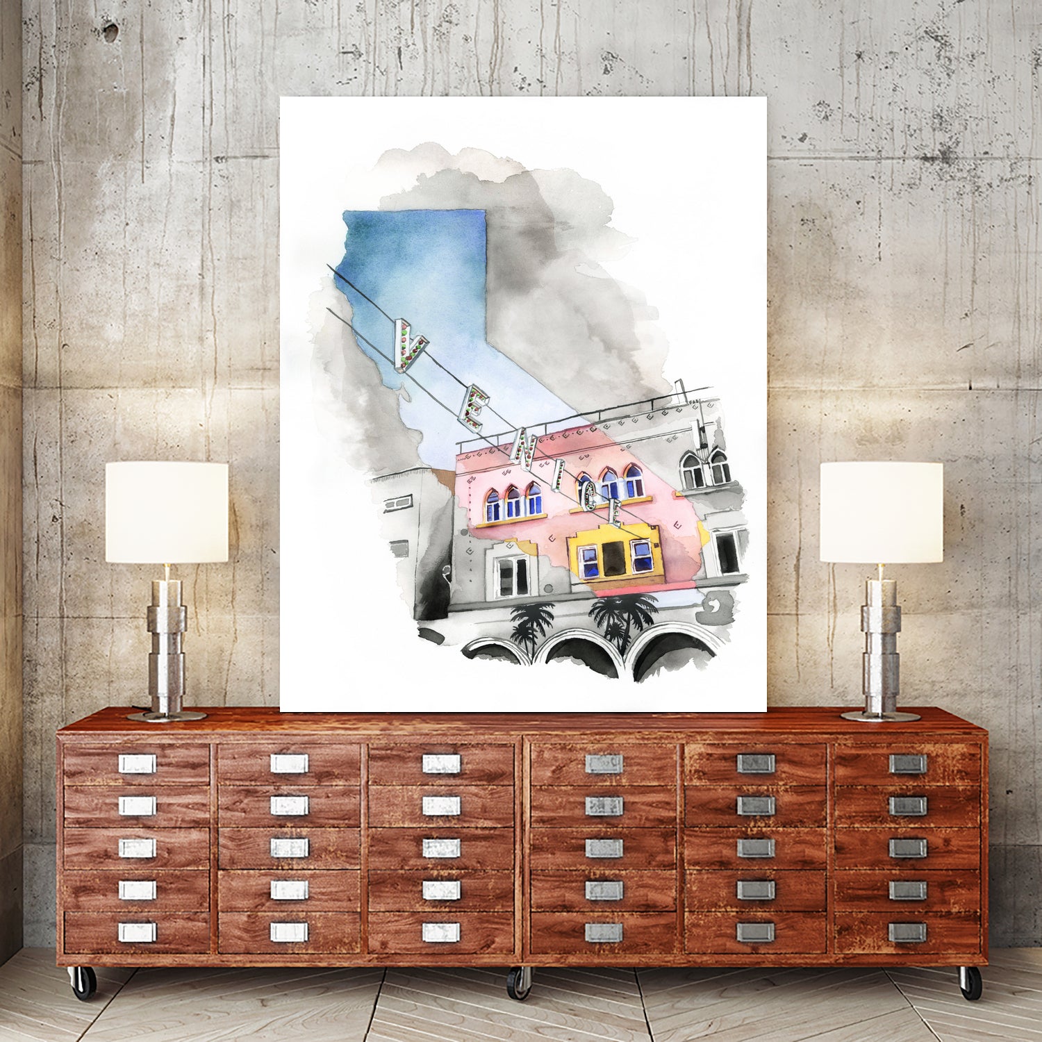 Venice, CA by Heather Perry on GIANT ART - gray mixed media