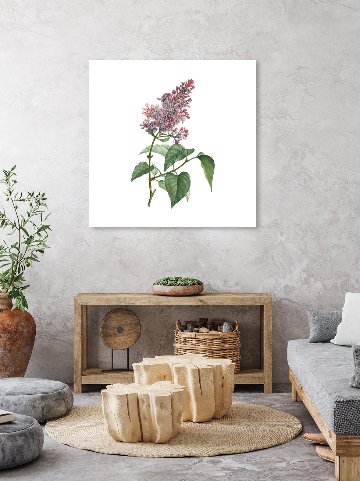 Vintage Common Pink Lilac Plant Botanical Illustratio by Raul Andre Petrasanta on GIANT ART - pink mixed media