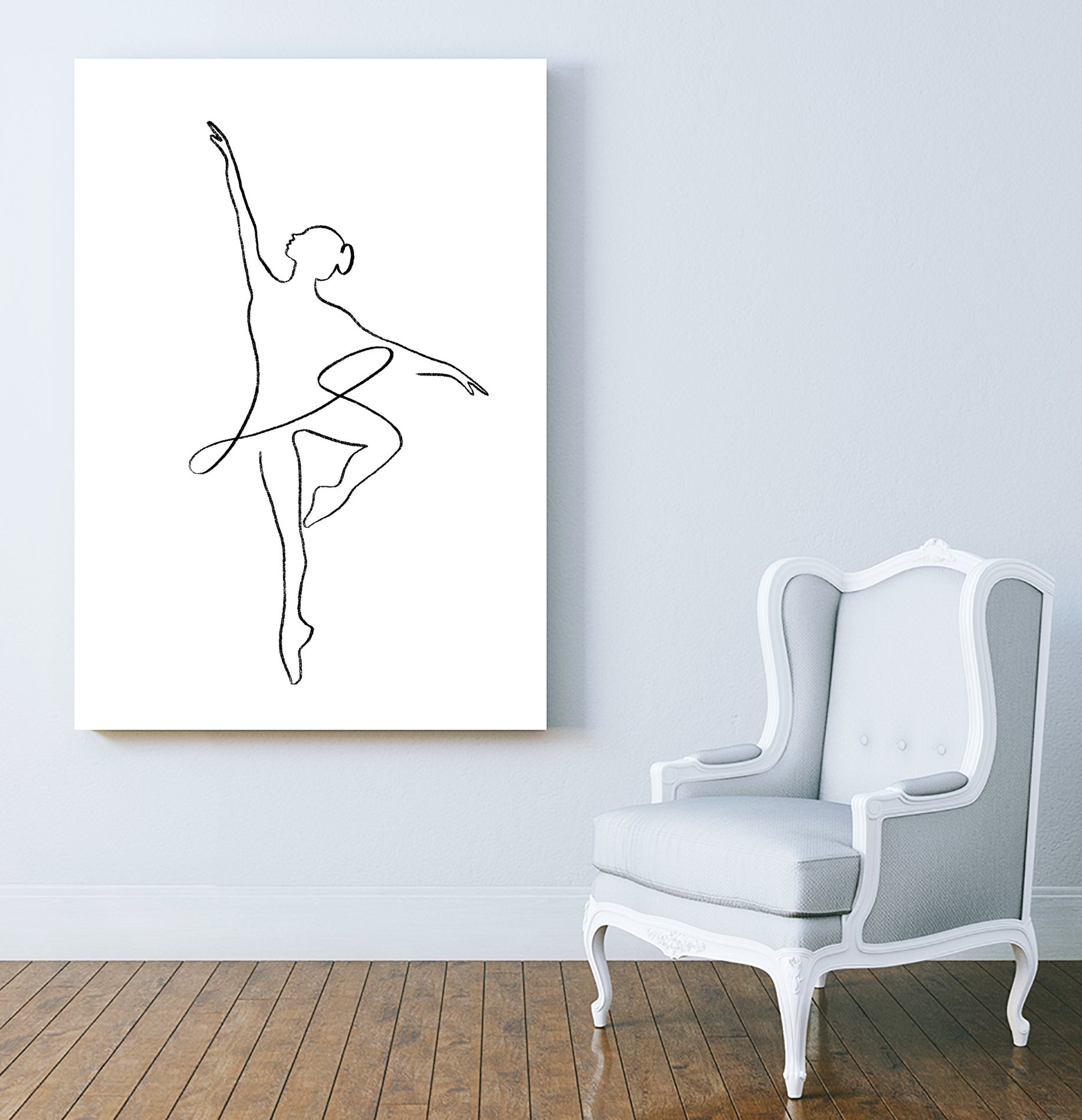 Ballerina Line Art by Jessica Carvalho on GIANT ART - black digital drawing